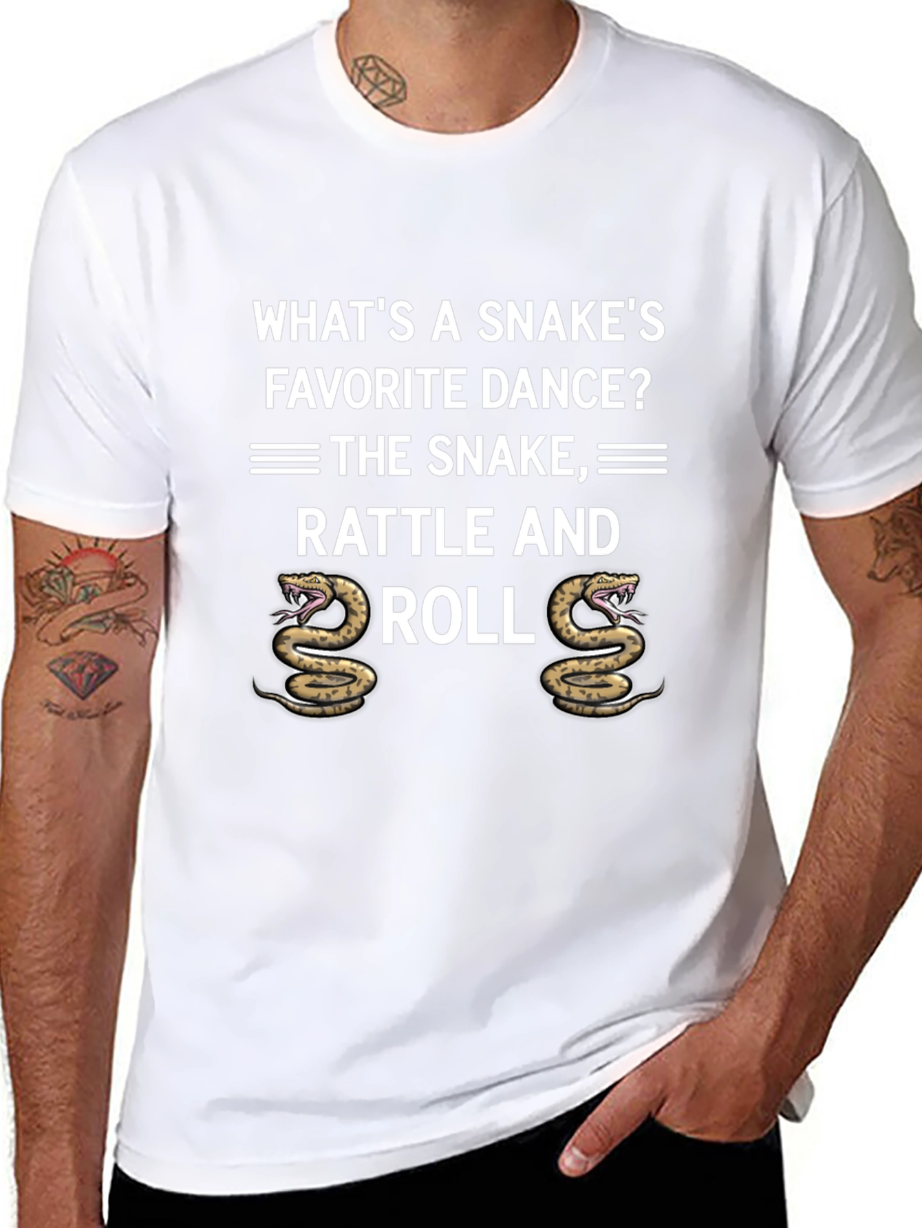 Rattle and Roll Snake Pun Graphic Tee