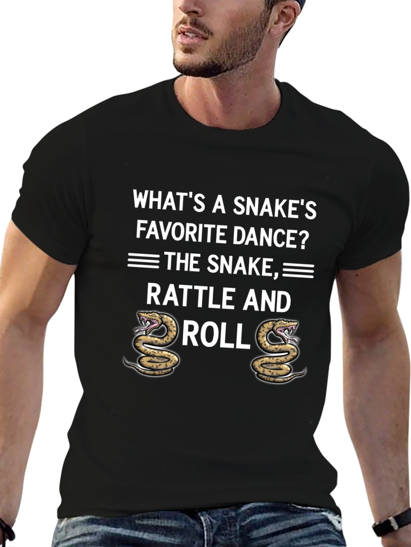 Rattle and Roll Snake Pun Graphic Tee