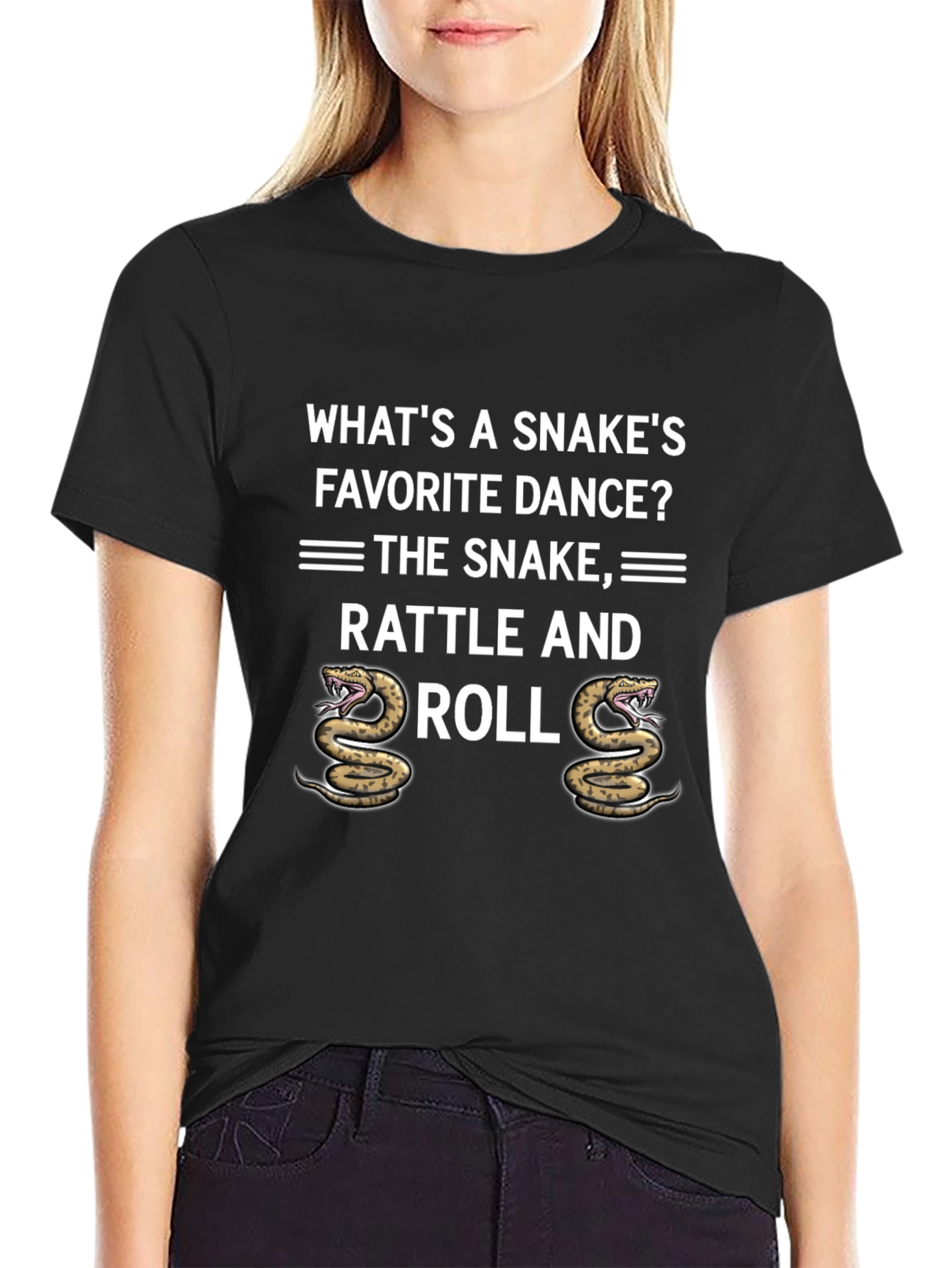 Rattle and Roll Snake Pun Graphic Tee