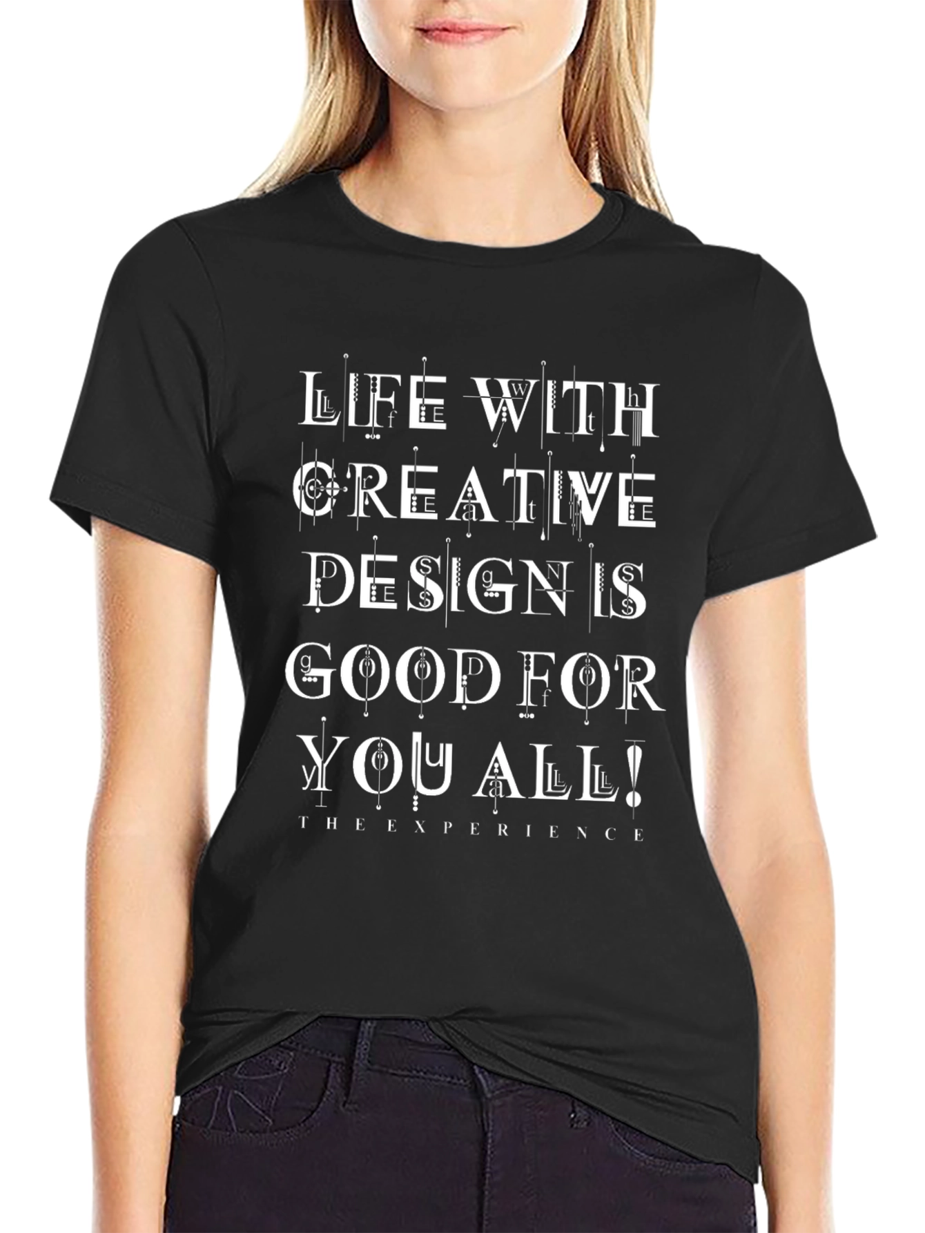 Creative Design Black T-Shirt