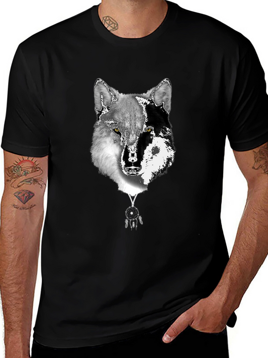 Wolf Dreamcatcher Graphic Tee - Black T-Shirt