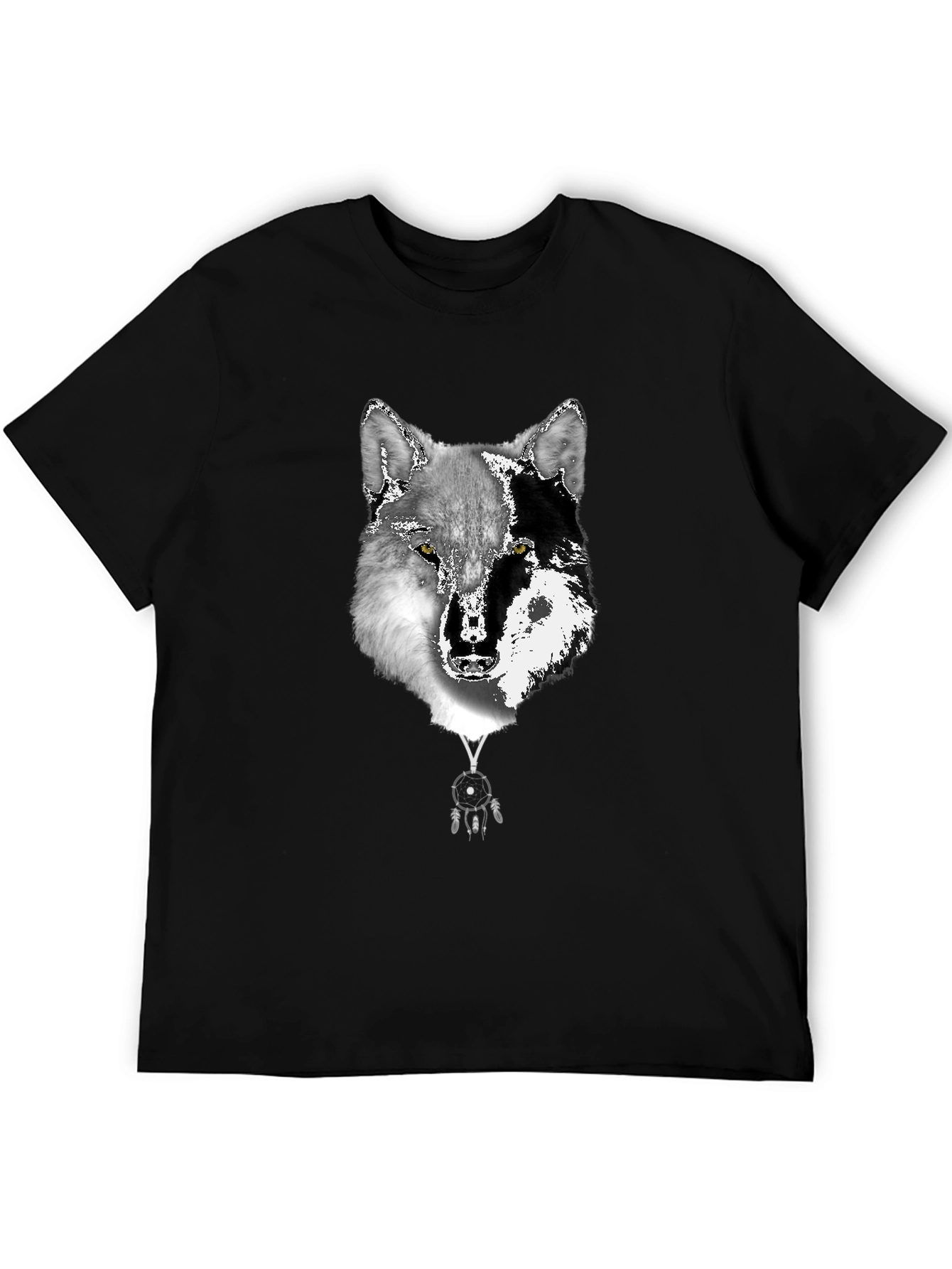 Wolf Dreamcatcher Graphic Tee - Black T-Shirt