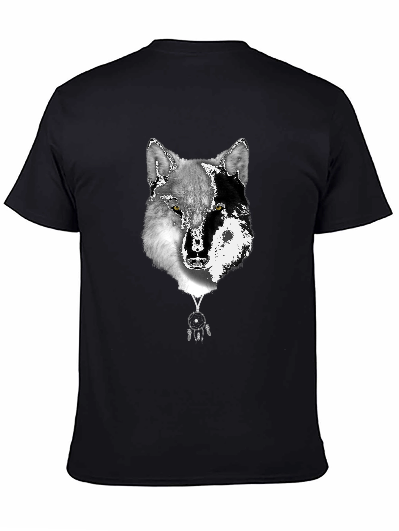 Wolf Dreamcatcher Graphic Tee - Black T-Shirt