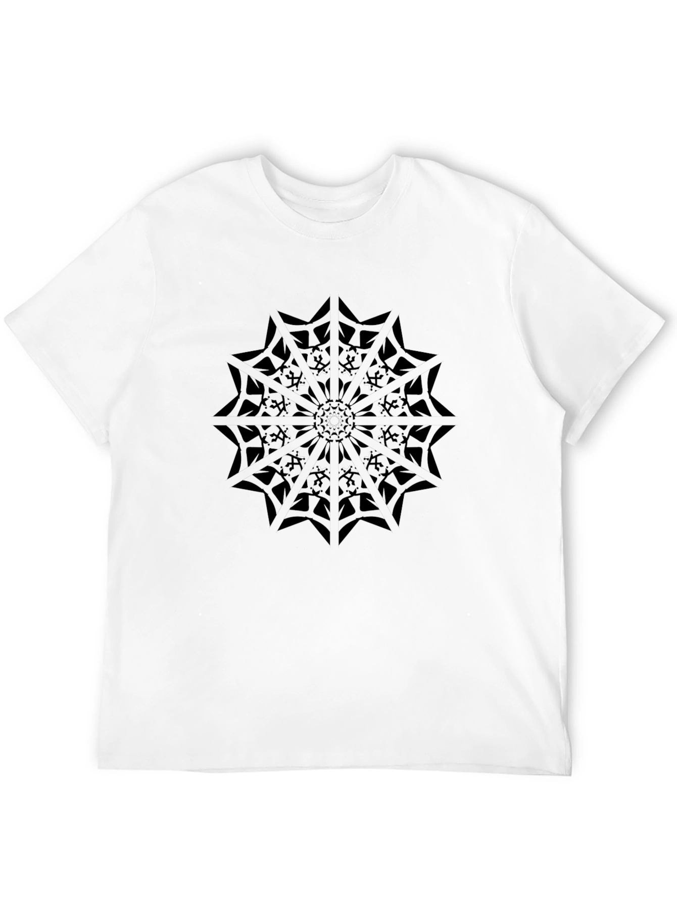 Abstract Mandala Graphic Black T-Shirt