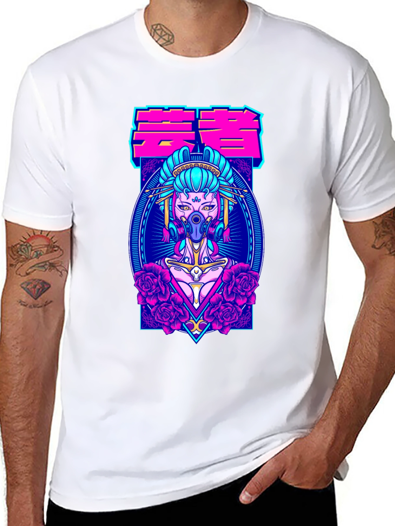 Cyberpunk Geisha T-Shirt - Unique Graphic Tee
