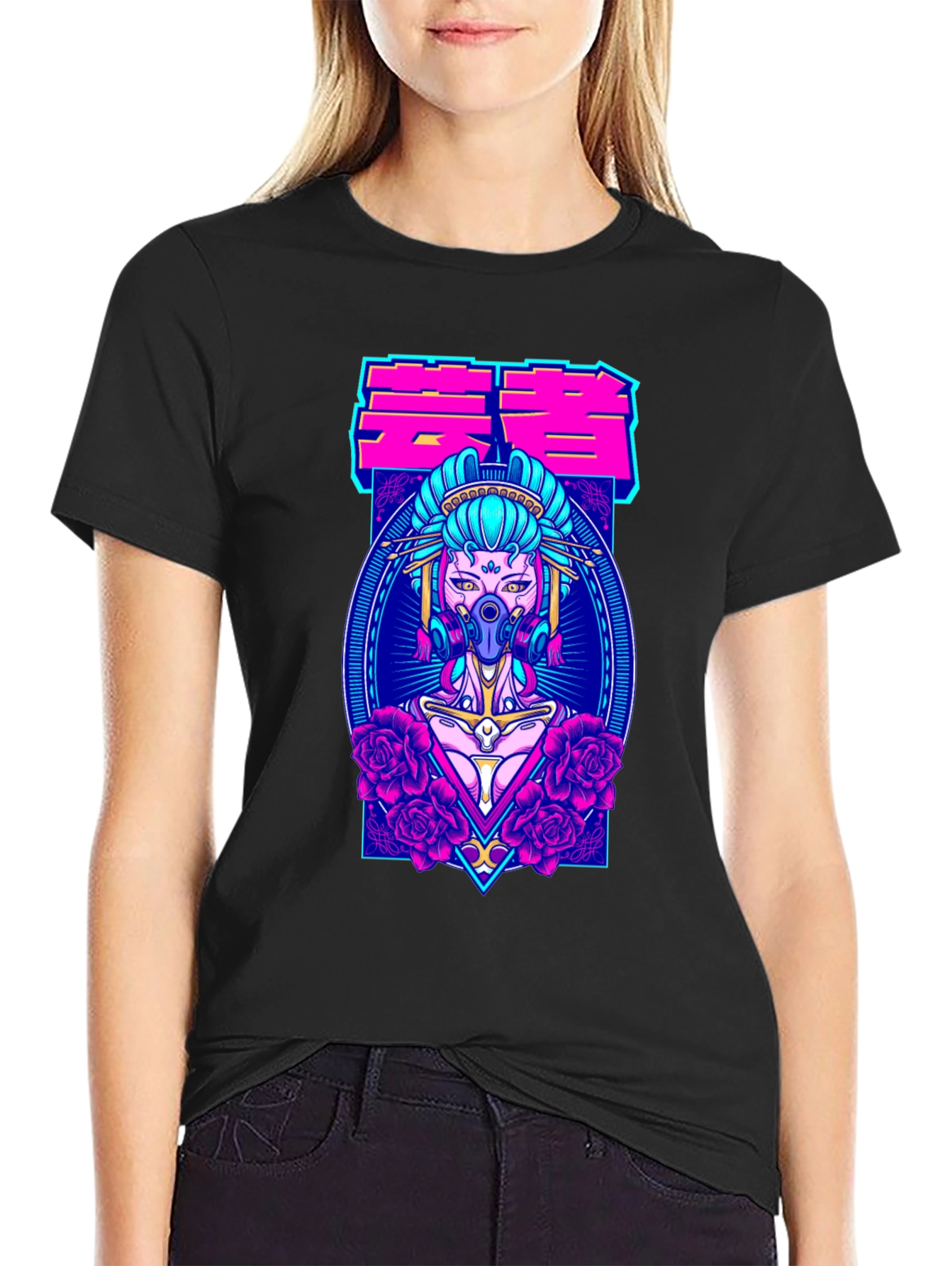 Cyberpunk Geisha T-Shirt - Unique Graphic Tee
