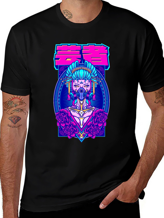 Cyberpunk Geisha T-Shirt - Unique Graphic Tee