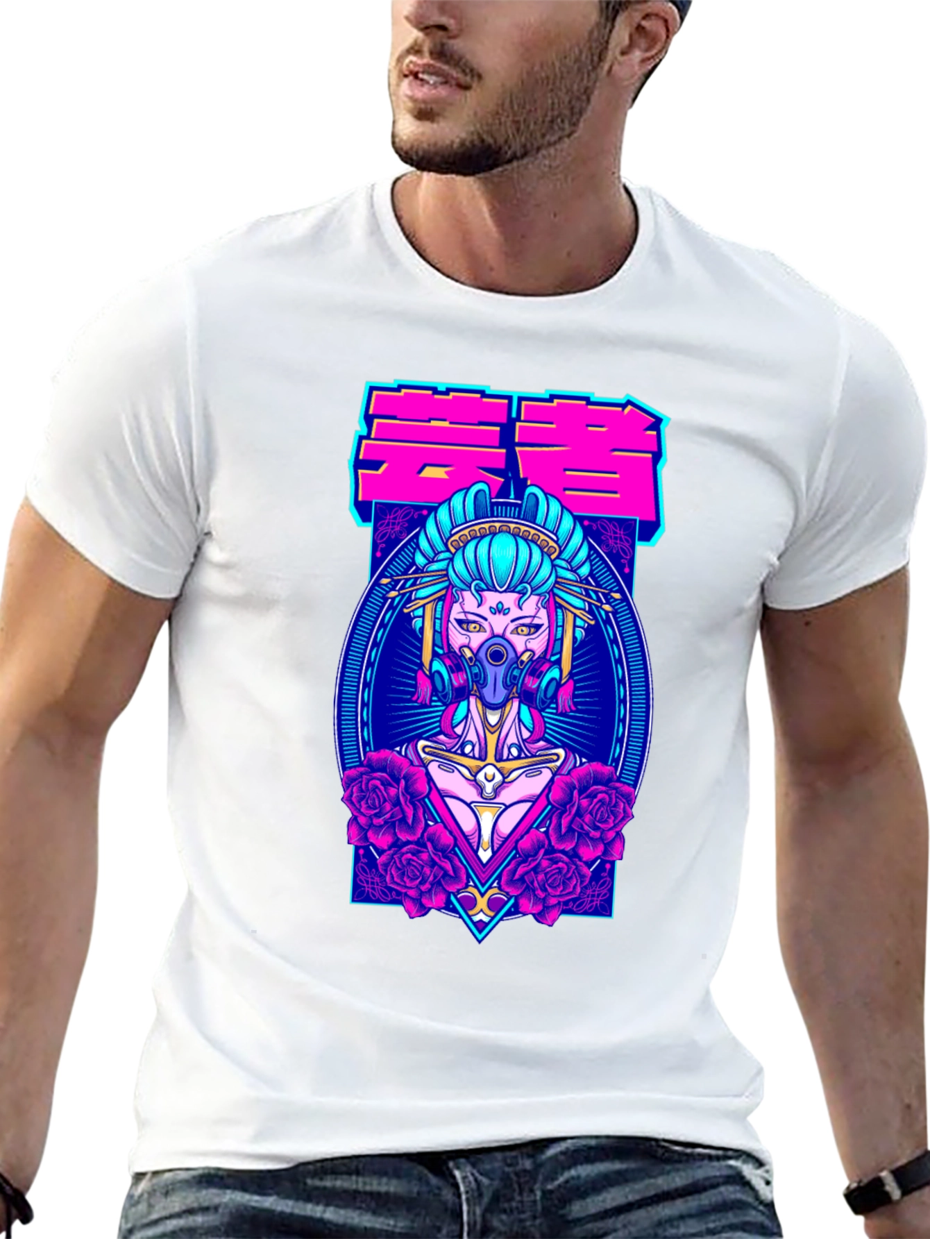Cyberpunk Geisha T-Shirt - Unique Graphic Tee
