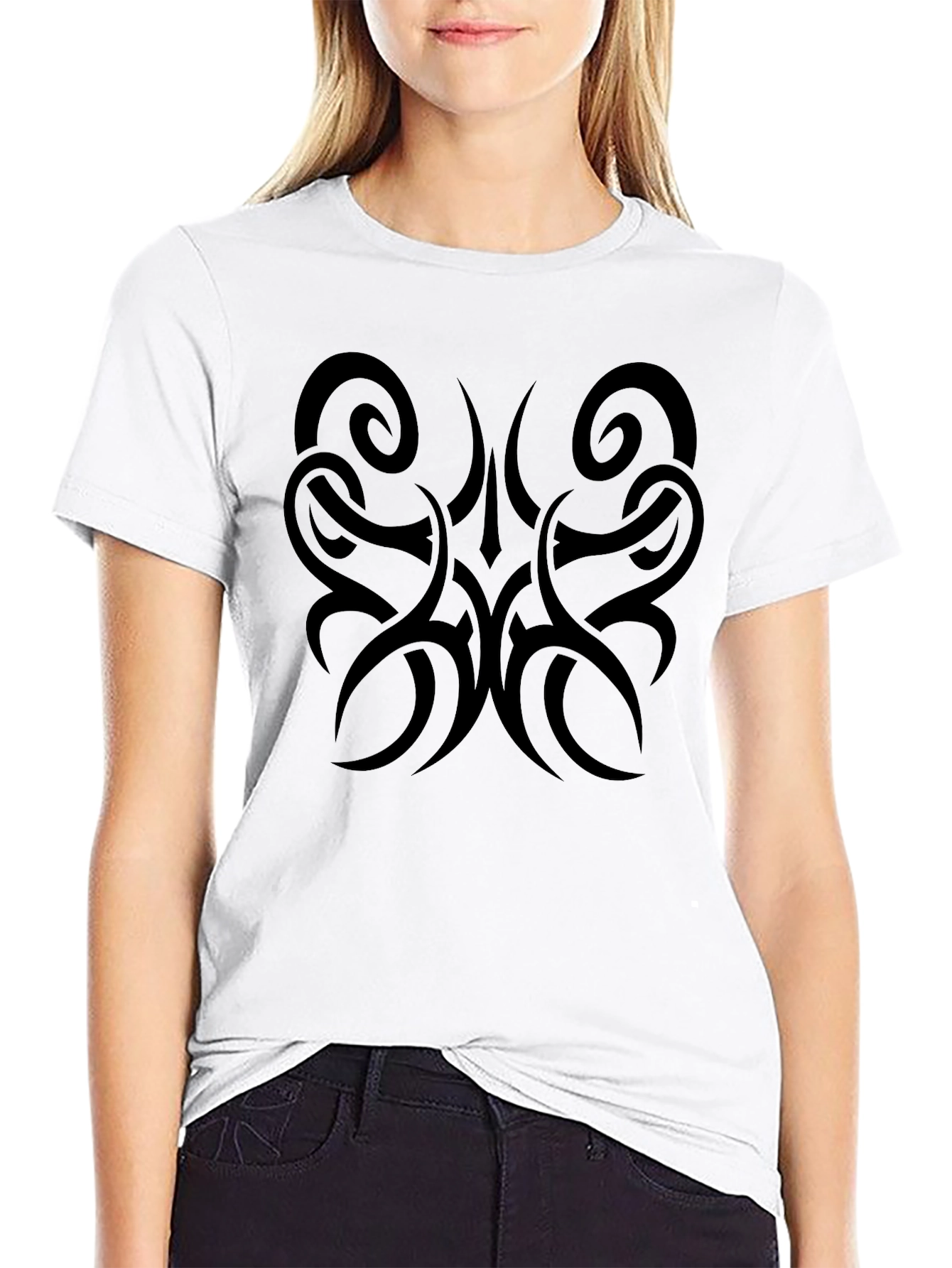 Tribal Tattoo Style Black Graphic Tee