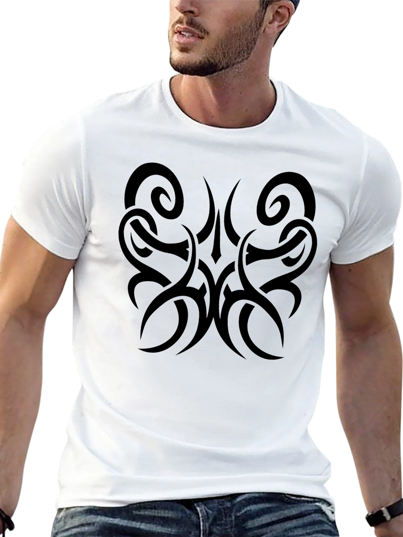 Tribal Tattoo Style Black Graphic Tee