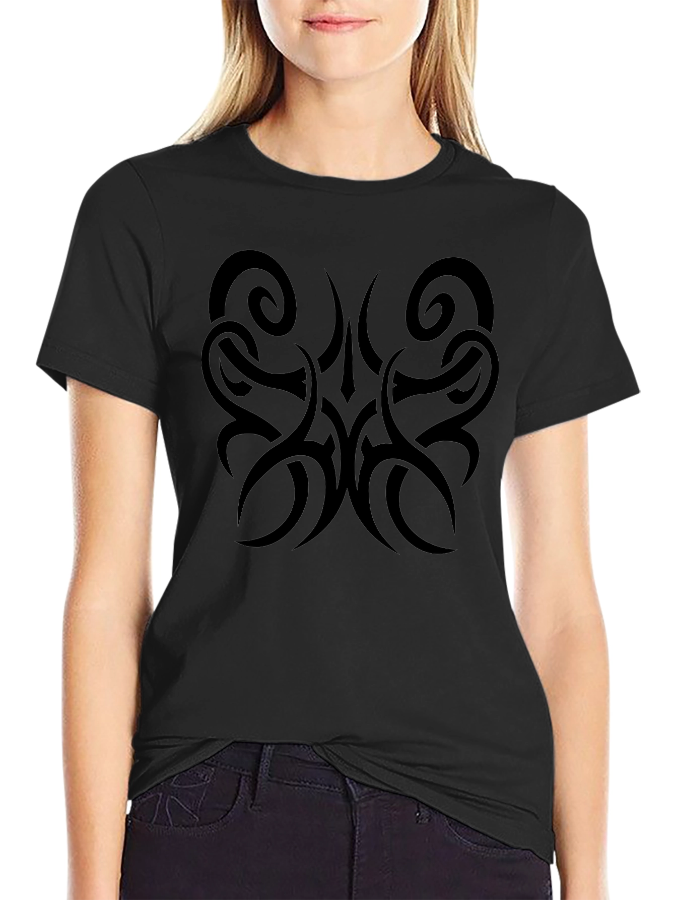 Tribal Tattoo Style Black Graphic Tee