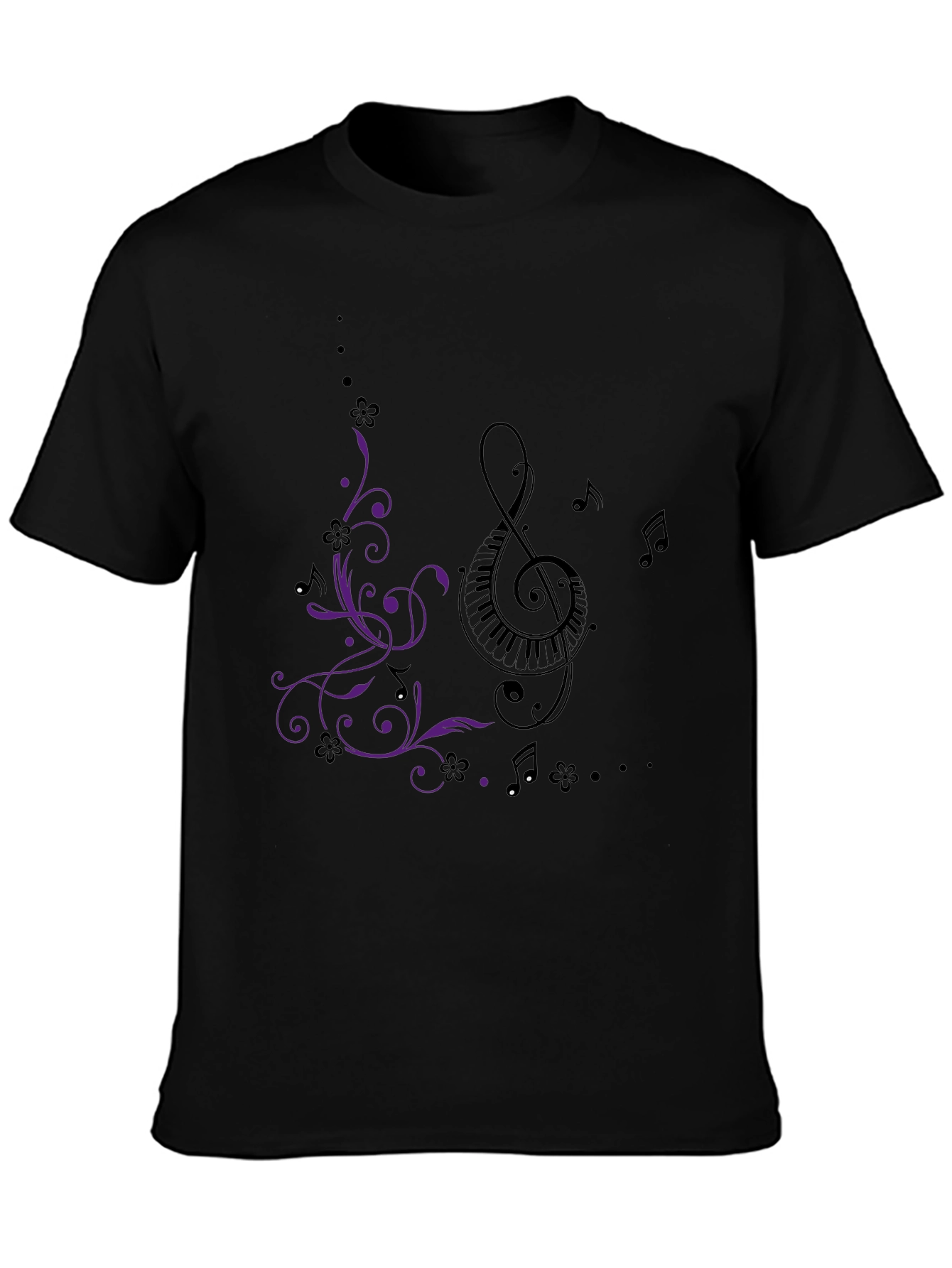 Music Treble Clef Floral T-Shirt