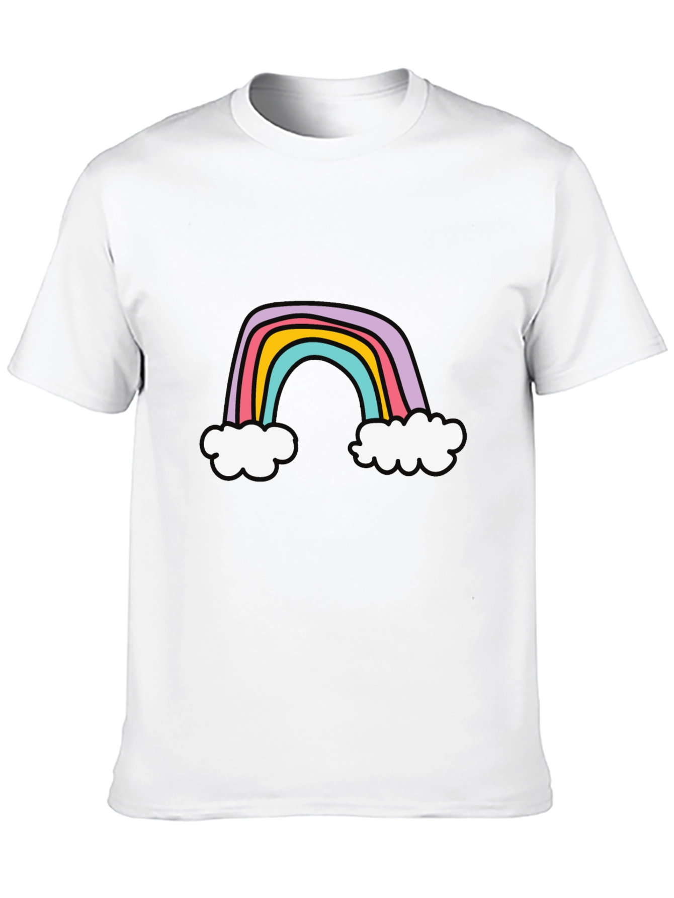 Rainbow Graphic Tee - Black Cotton T-Shirt
