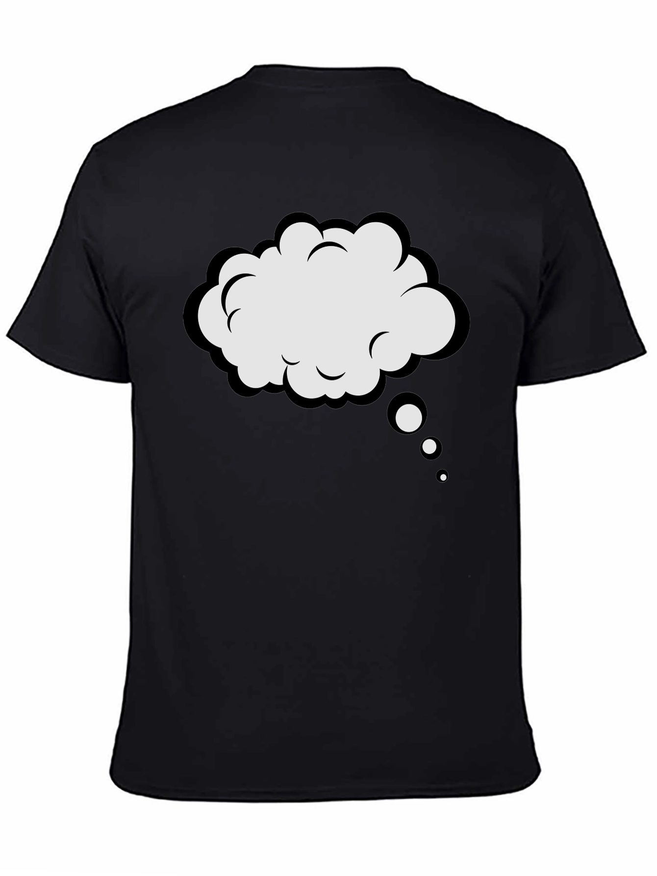Black T-Shirt with Thought Bubble Design