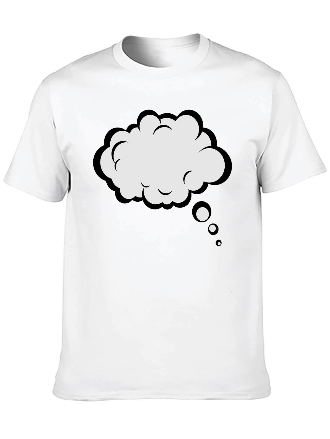 Black T-Shirt with Thought Bubble Design