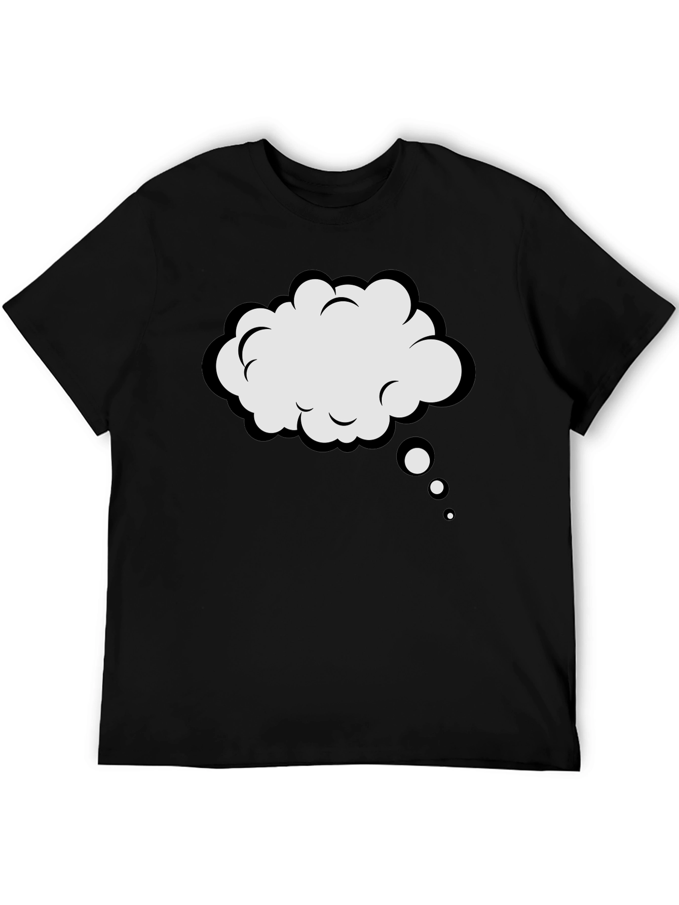 Black T-Shirt with Thought Bubble Design