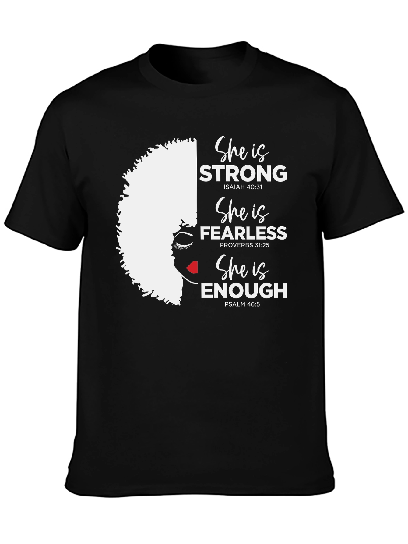 Empowered Woman Graphic Tee: Strong Fearless Enough