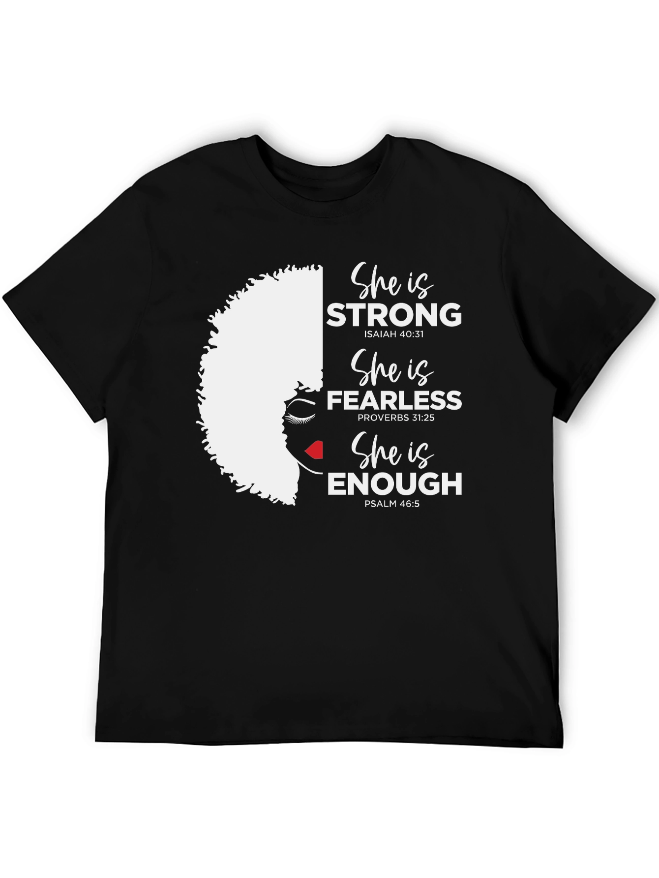 Empowered Woman Graphic Tee: Strong Fearless Enough