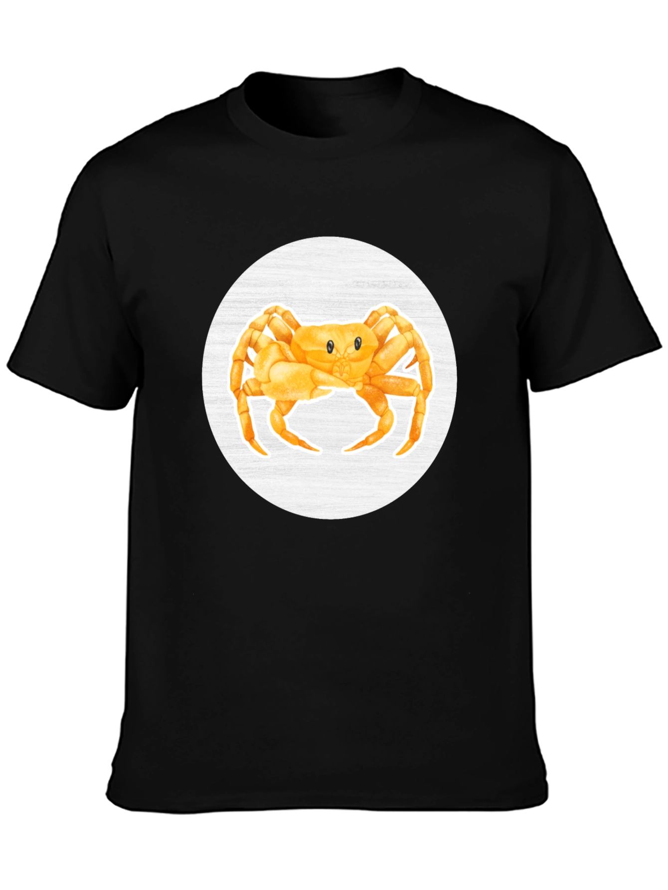 Crab Graphic Tee - Black Cotton Casual Shirt