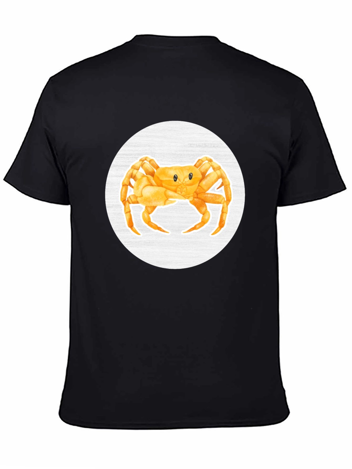 Crab Graphic Tee - Black Cotton Casual Shirt