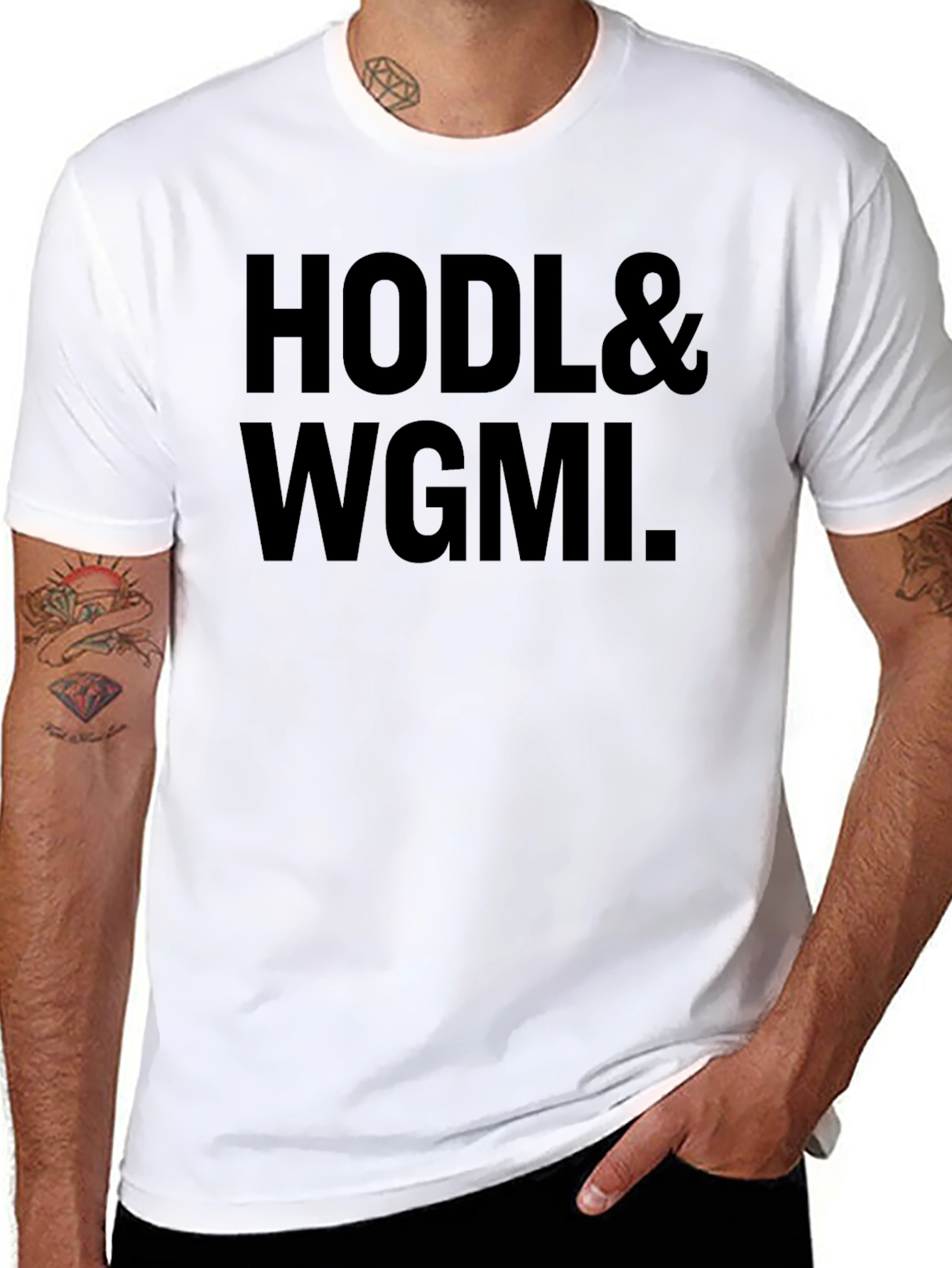 HODL & WGMI Black T-Shirt Crypto Meme Tee