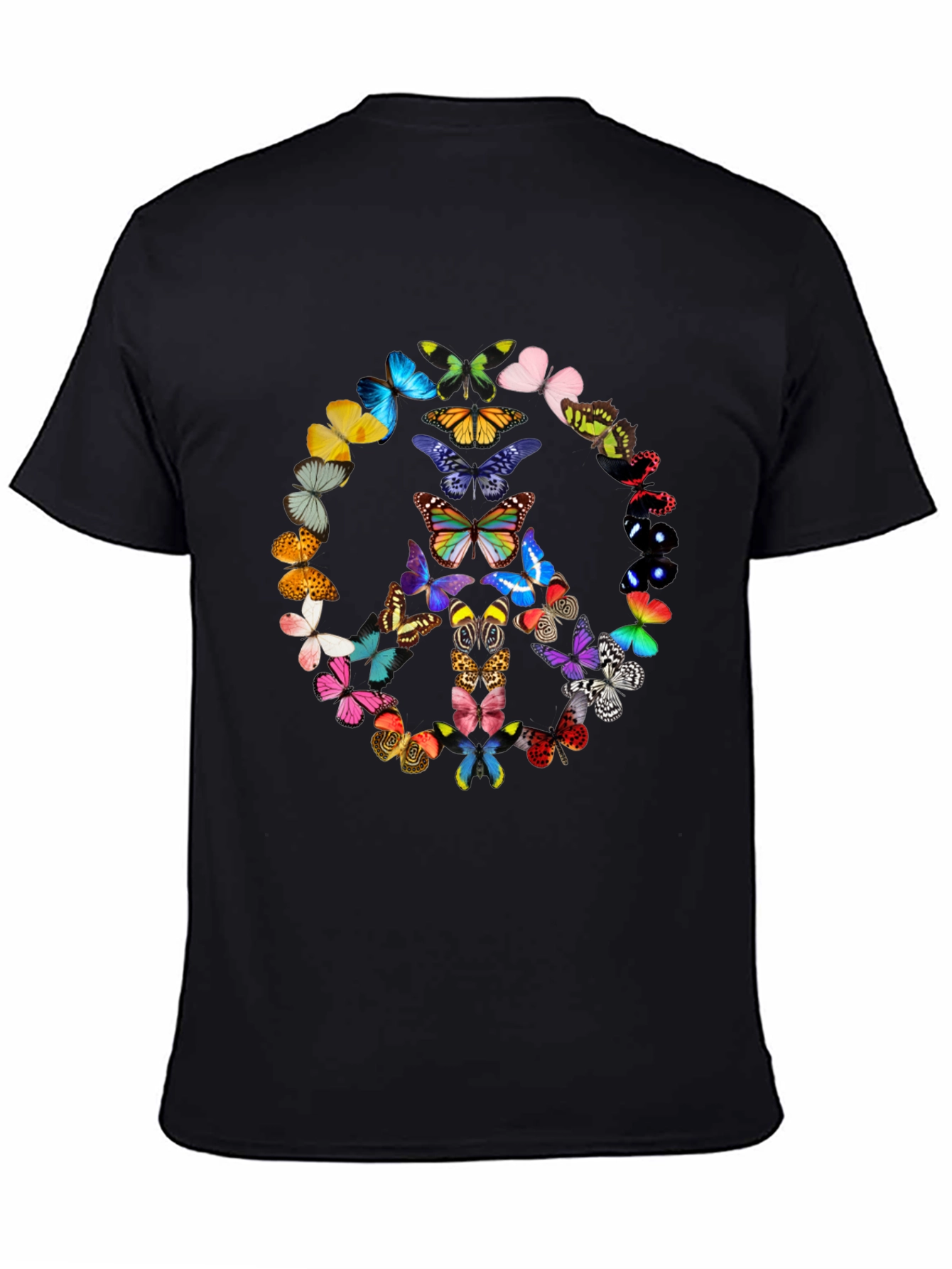 Butterfly Peace Sign Graphic T-Shirt