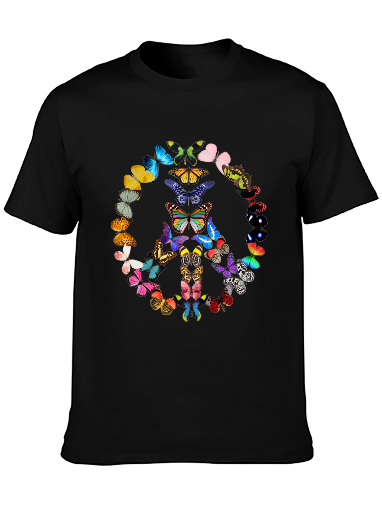 Butterfly Peace Sign Graphic T-Shirt