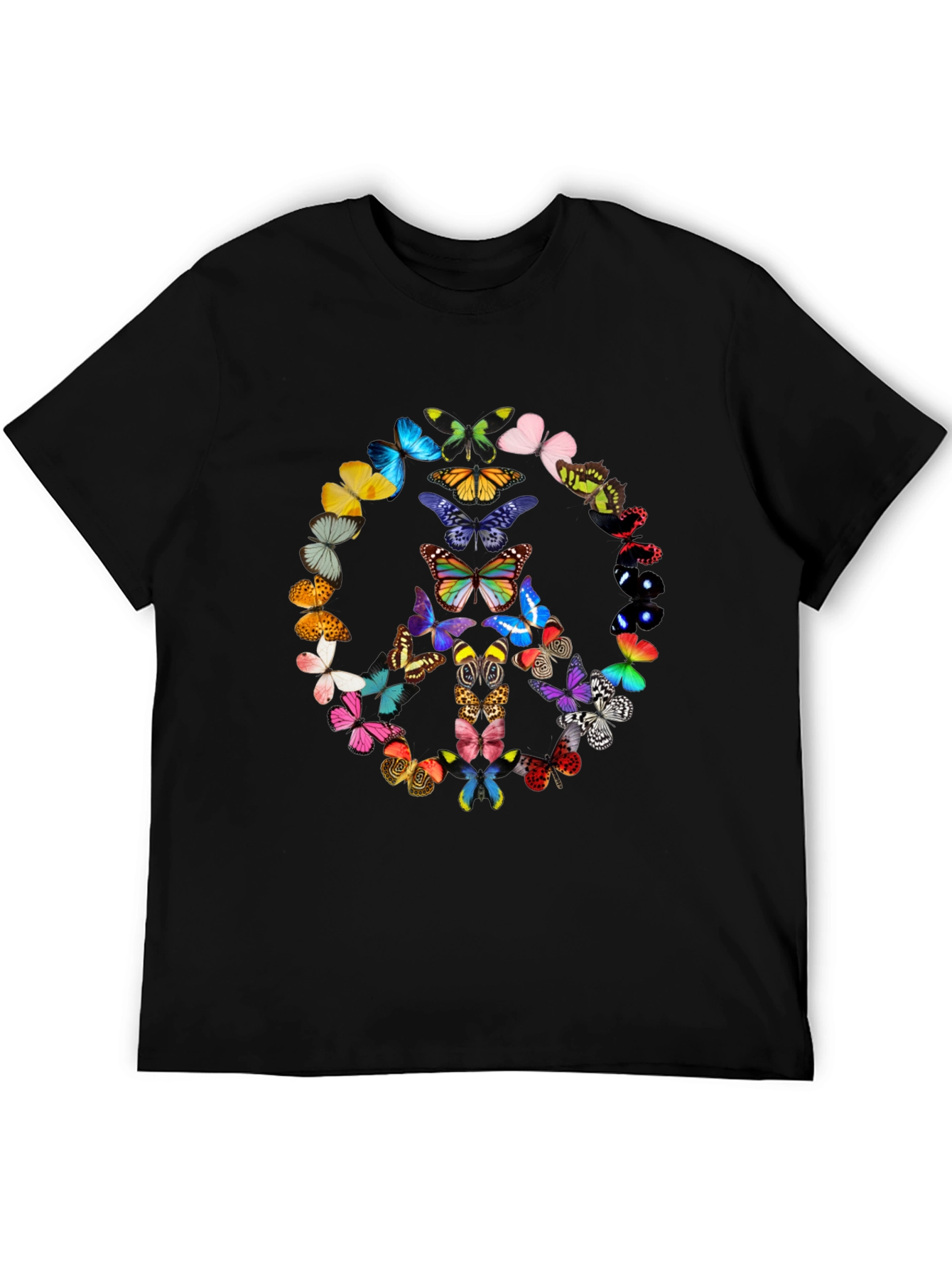 Butterfly Peace Sign Graphic T-Shirt
