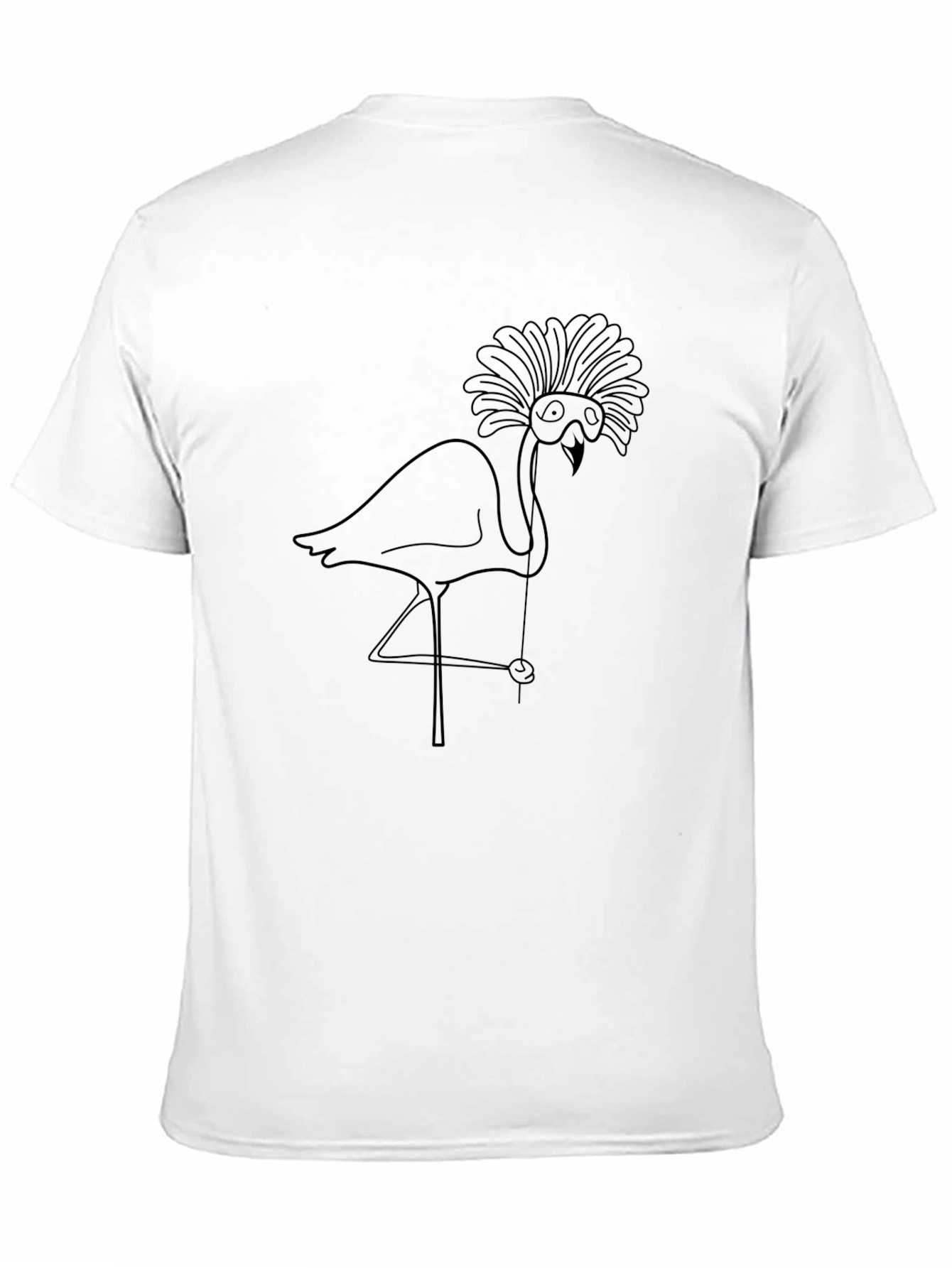 Whimsical Flamingo Graphic T-Shirt - Black