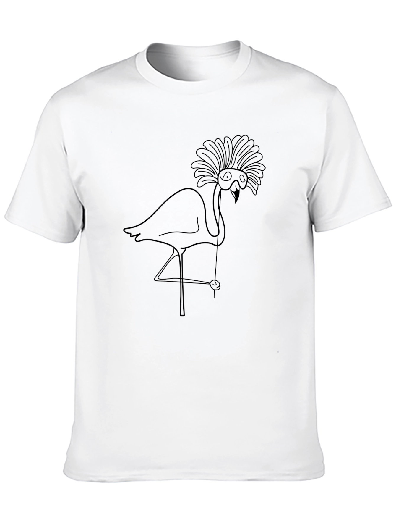 Whimsical Flamingo Graphic T-Shirt - Black