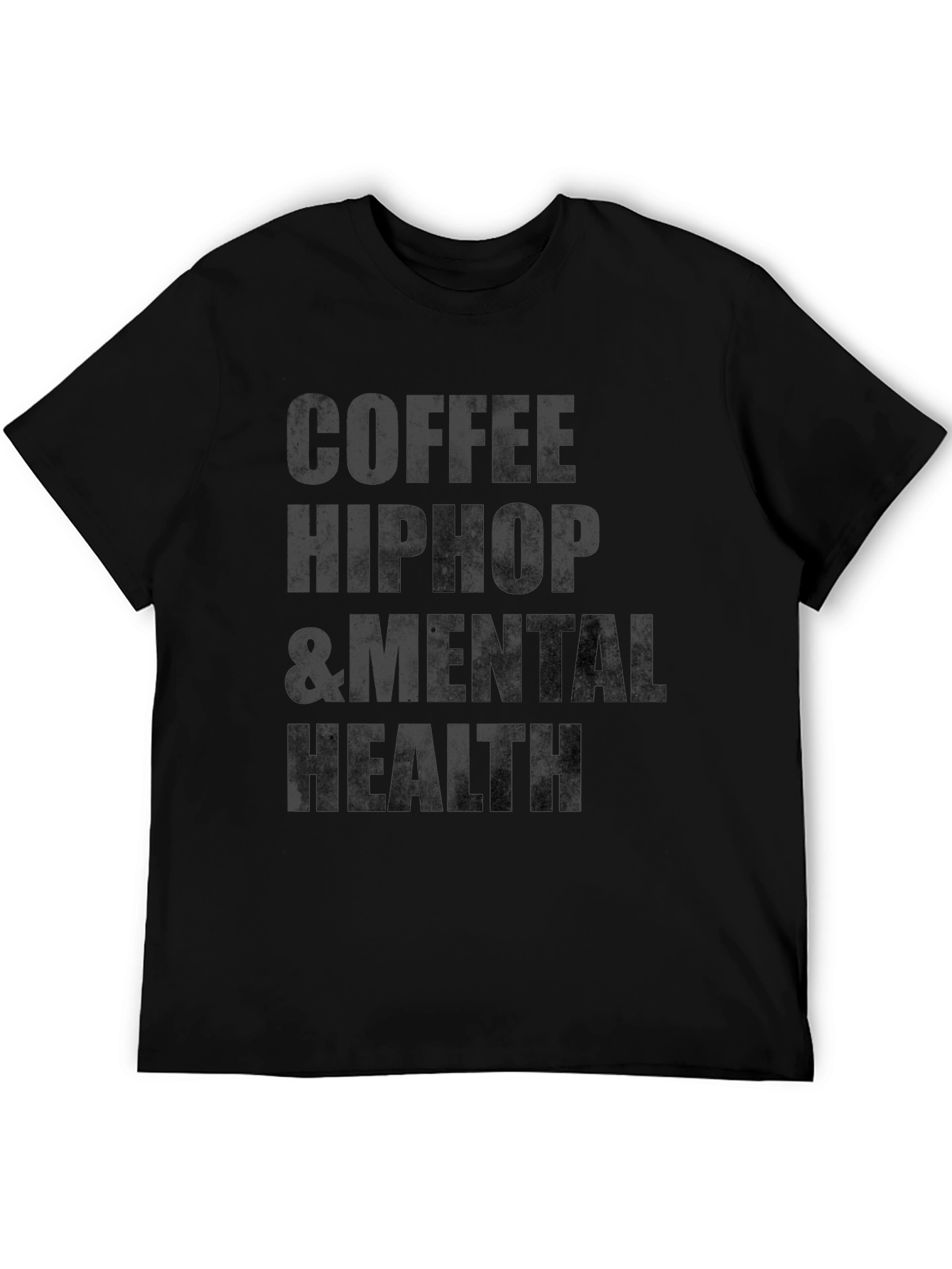 Coffee Hip Hop & Mental Health Black T-Shirt