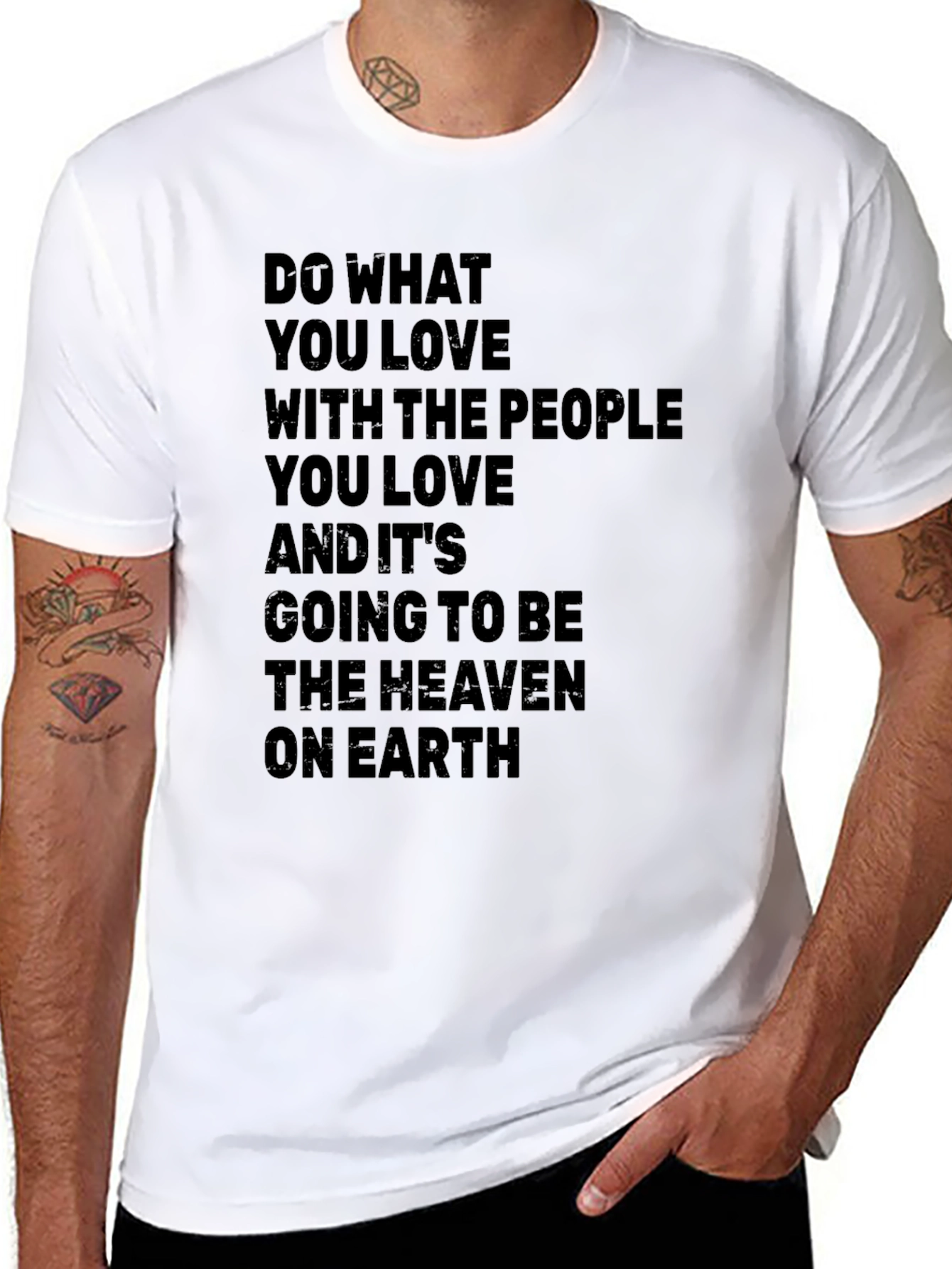 Inspirational T-Shirt: Do What You Love Black Cotton Tee