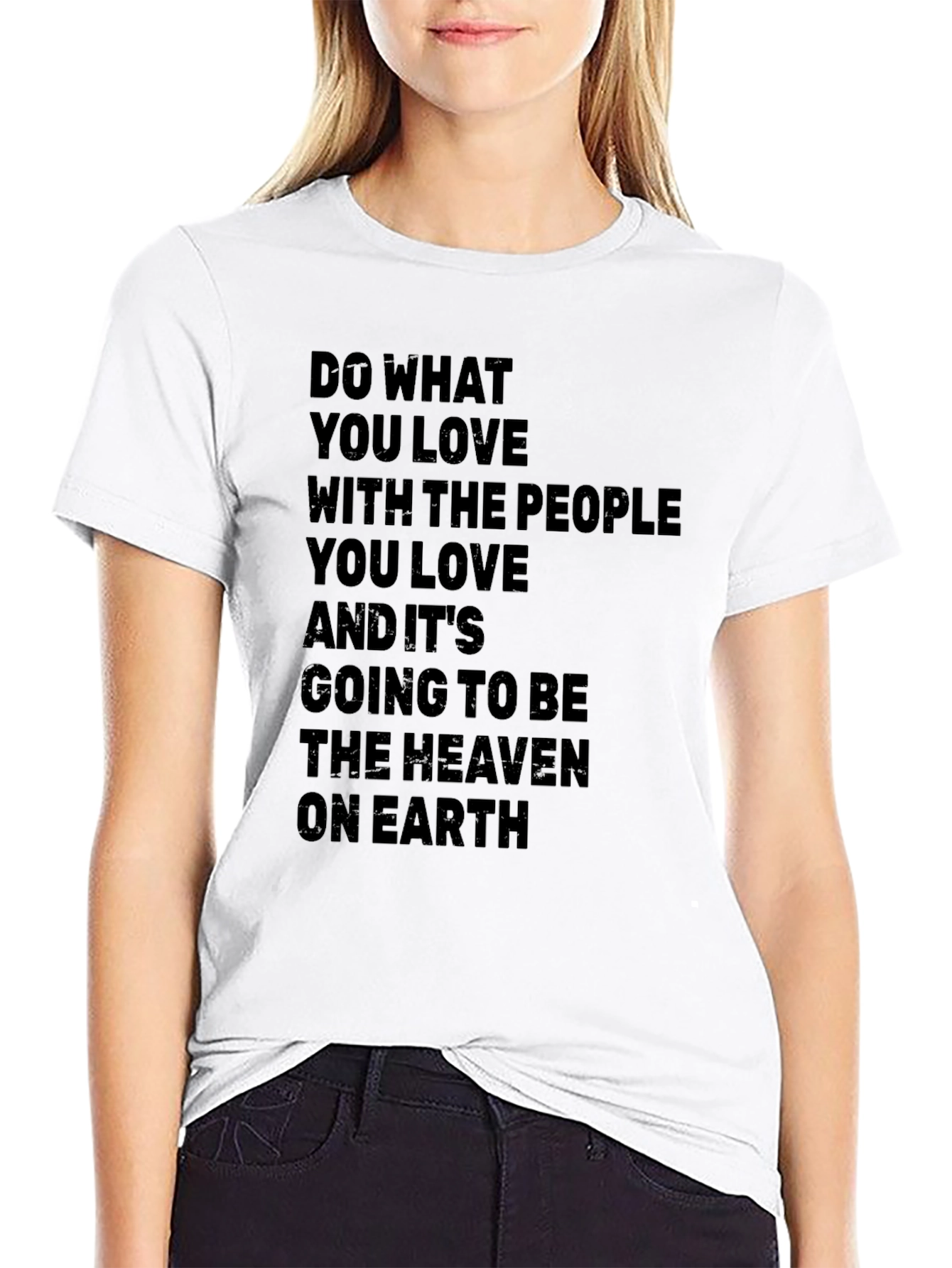 Inspirational T-Shirt: Do What You Love Black Cotton Tee
