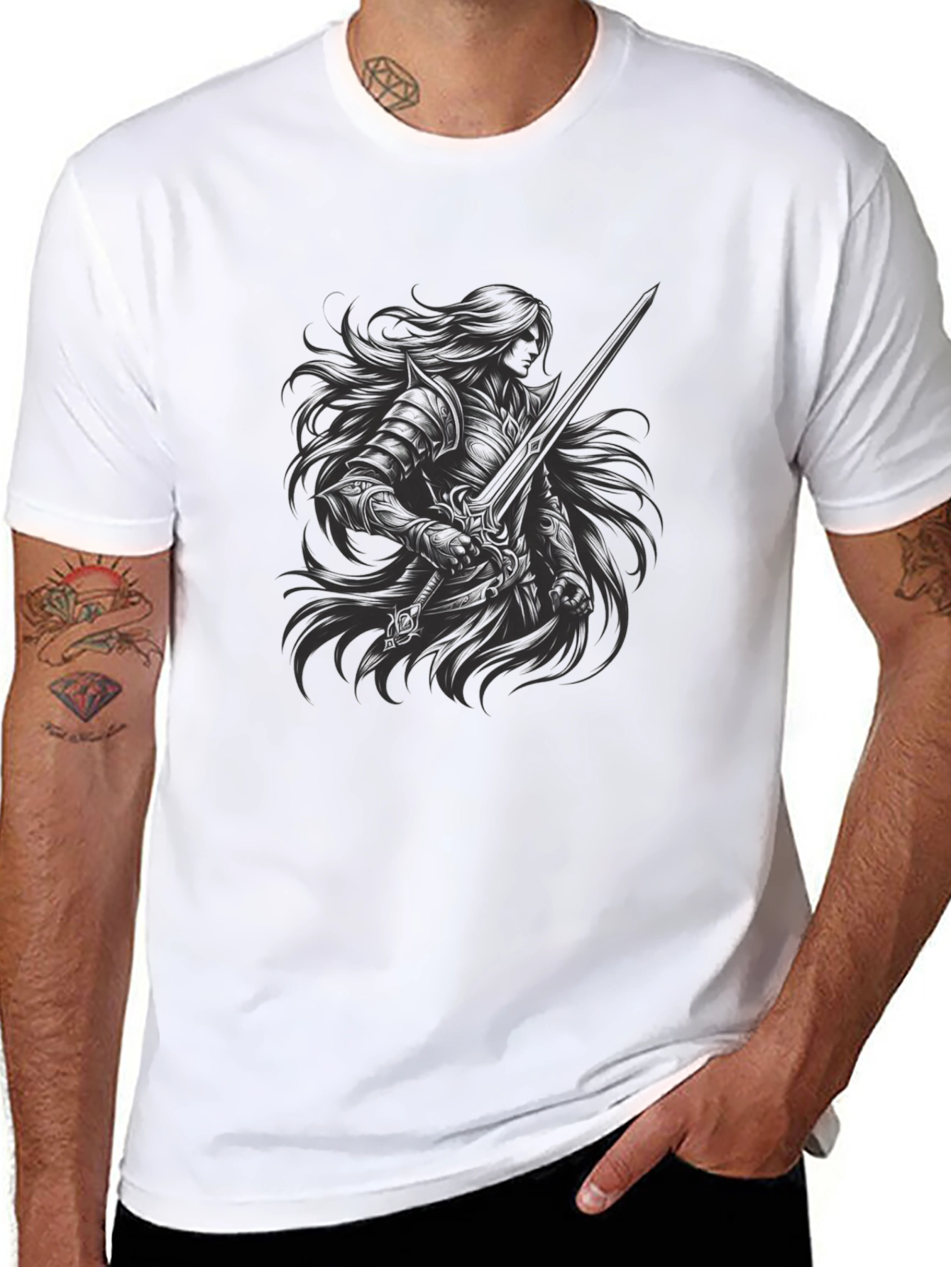 Dark Warrior Graphic Tee - Mens Black T-Shirt
