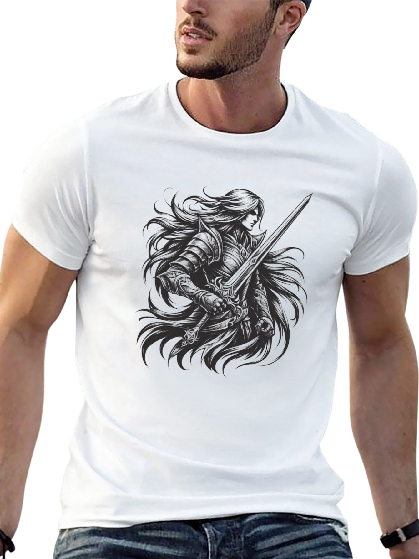 Dark Warrior Graphic Tee - Mens Black T-Shirt