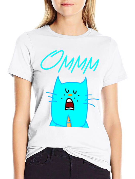 Ommm Cat Graphic T-Shirt - Black