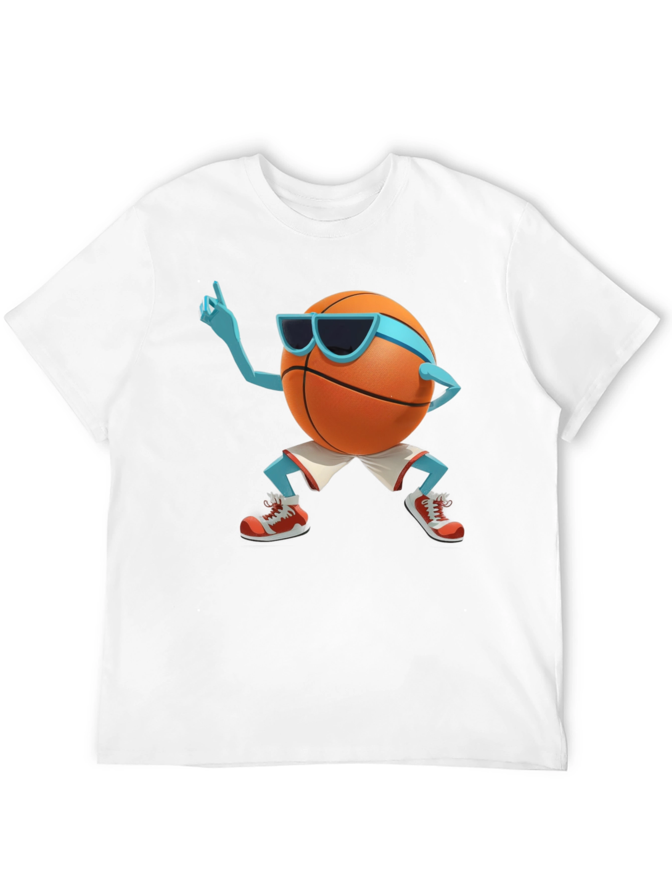 Cool Basketball Cartoon Graphic Black T-Shirt