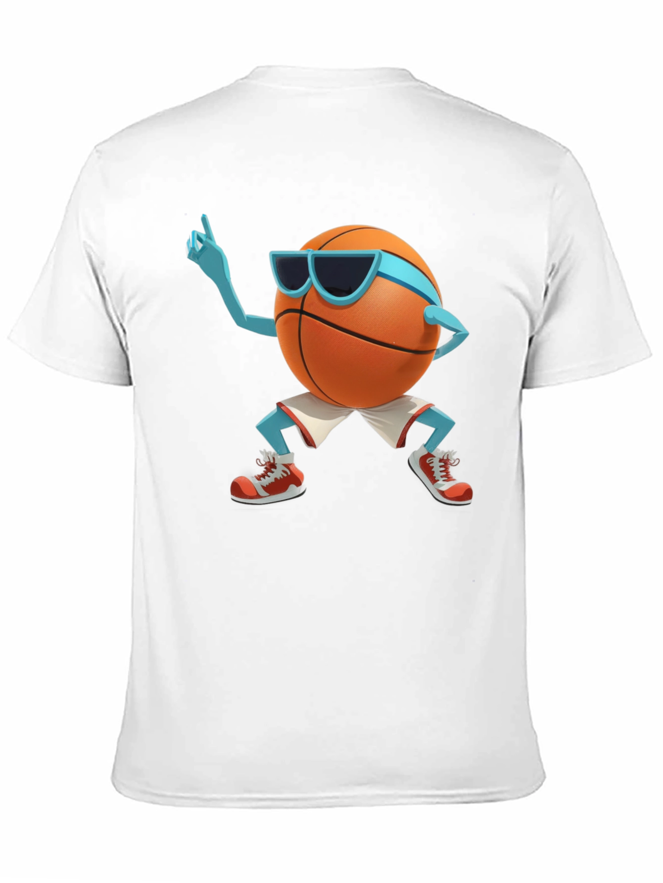 Cool Basketball Cartoon Graphic Black T-Shirt