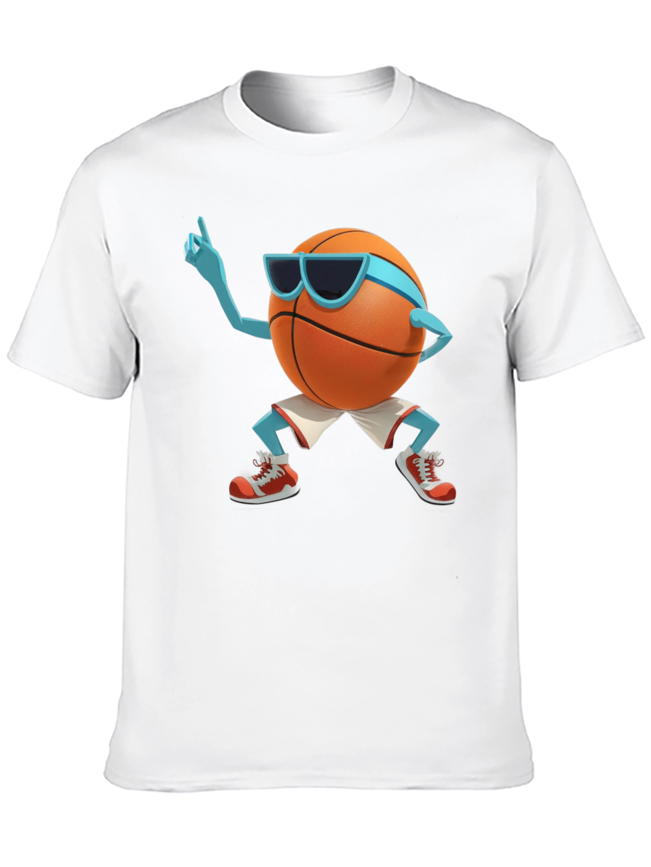Cool Basketball Cartoon Graphic Black T-Shirt