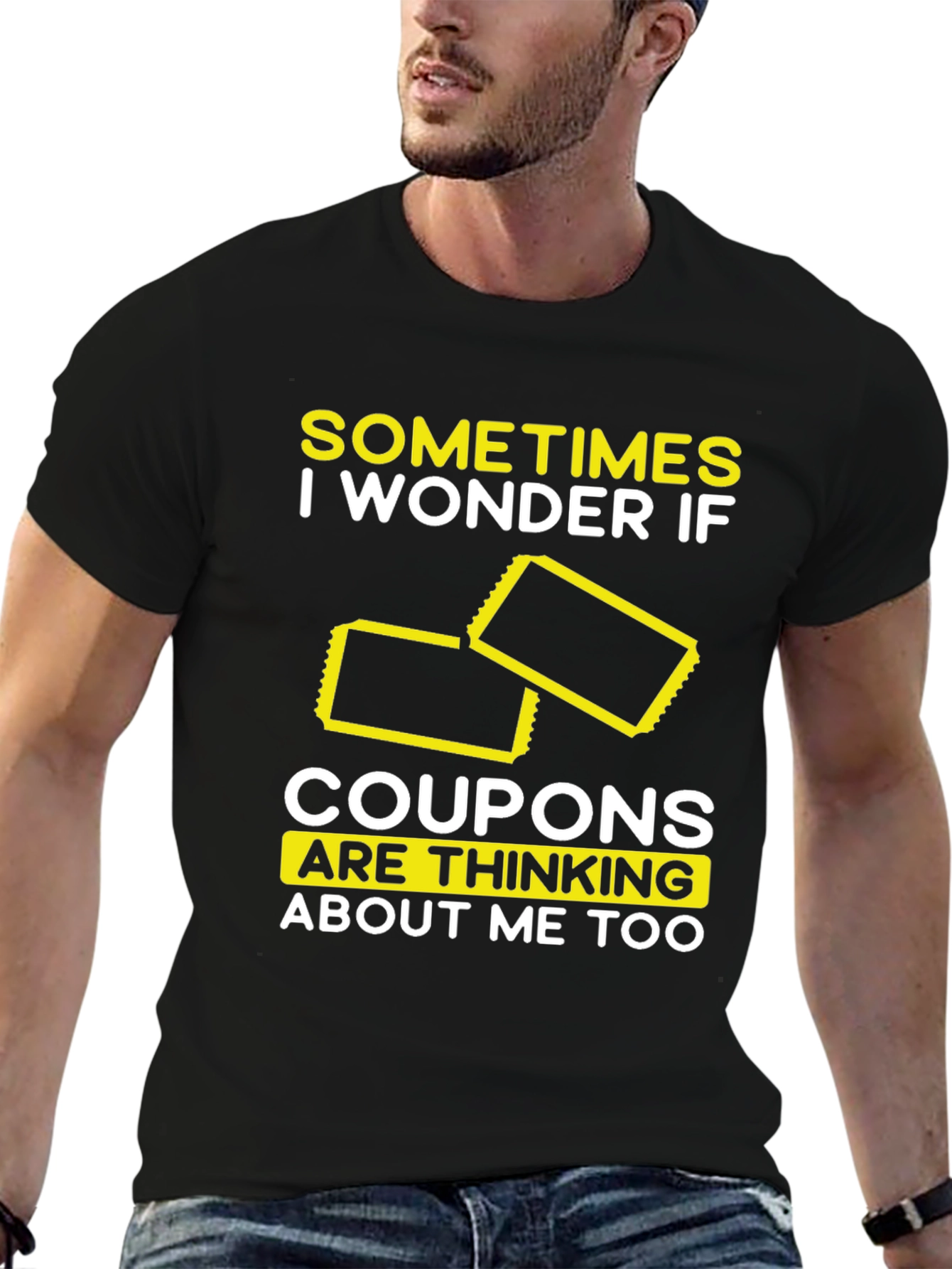 Coupon Thinking T-Shirt Funny Graphic Tee