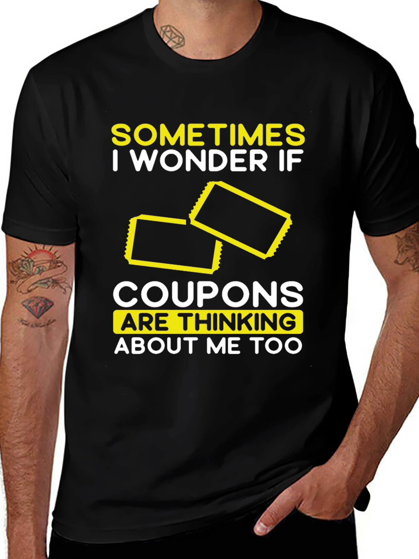 Coupon Thinking T-Shirt Funny Graphic Tee