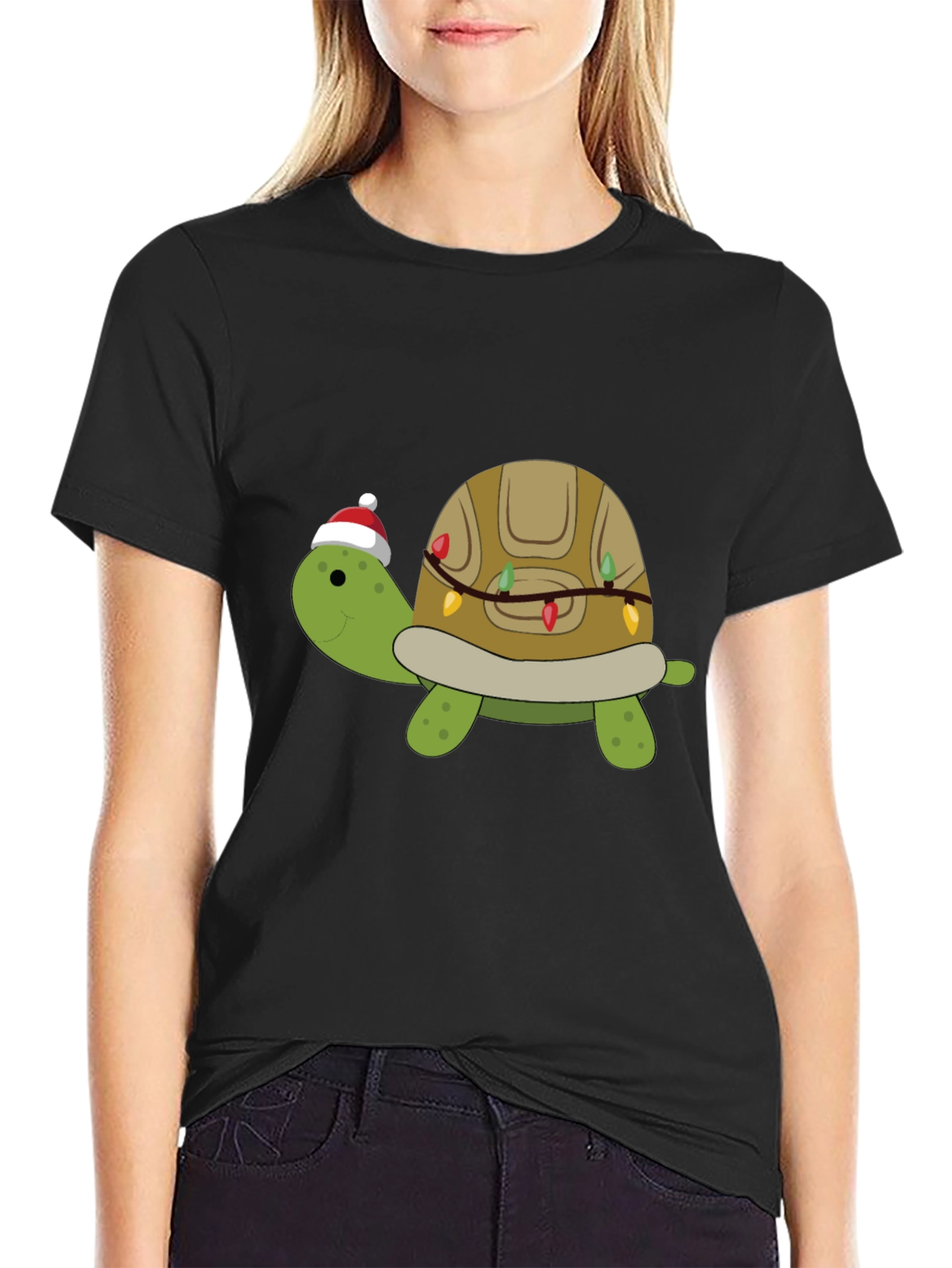Festive Turtle Graphic Tee - Holiday Fun!