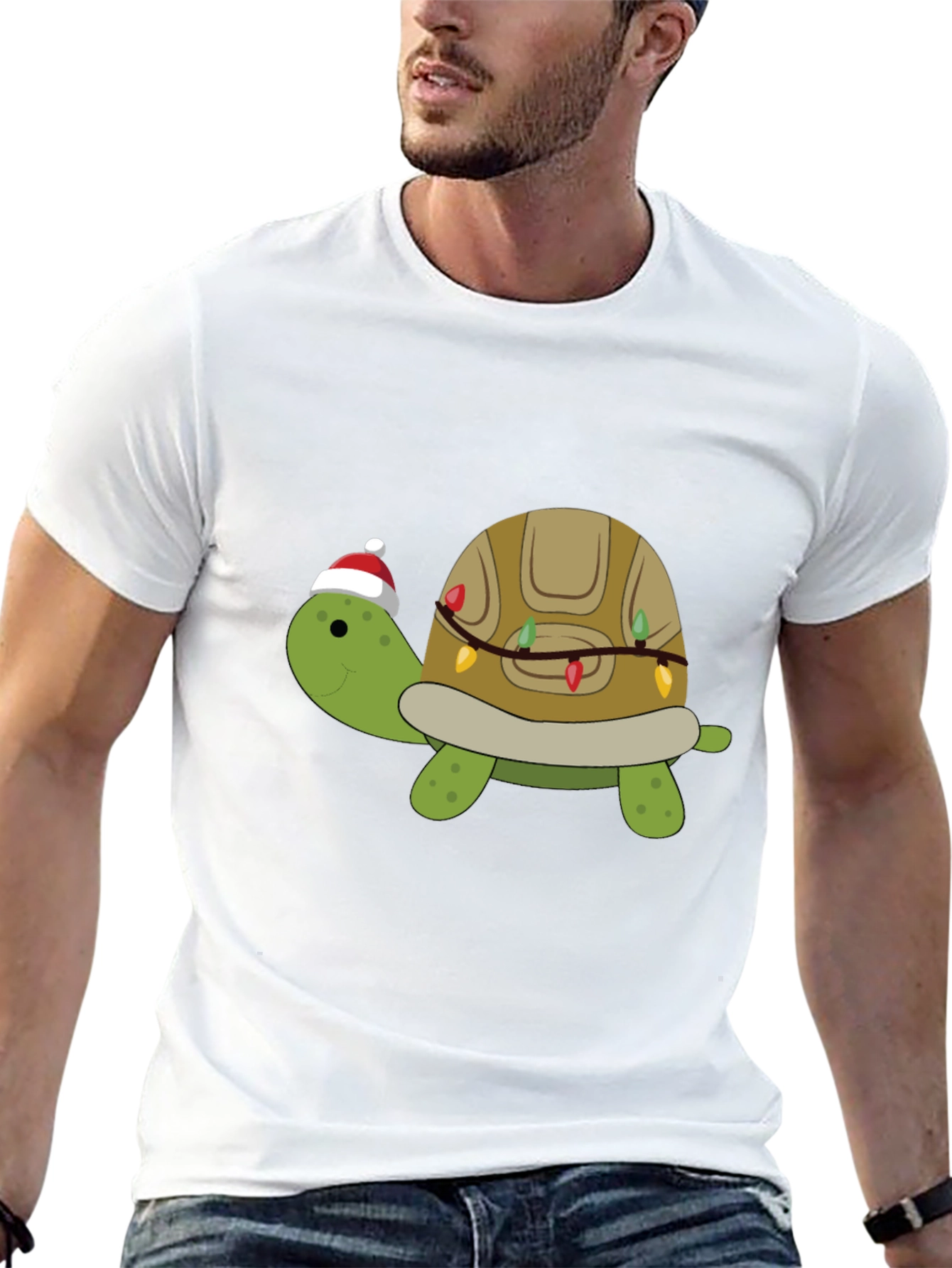 Festive Turtle Graphic Tee - Holiday Fun!