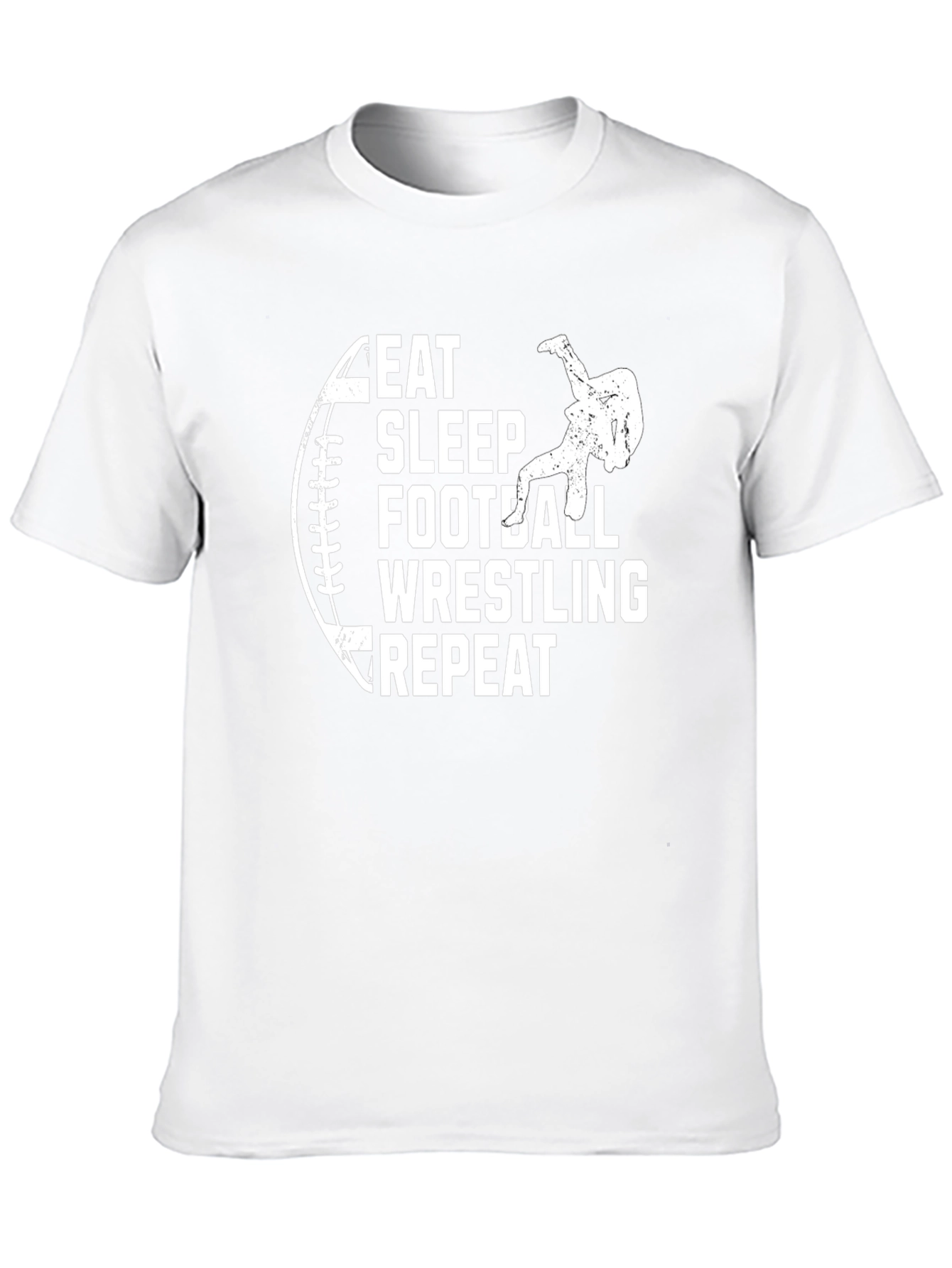 Eat Sleep Football Wrestling Repeat Black T-Shirt