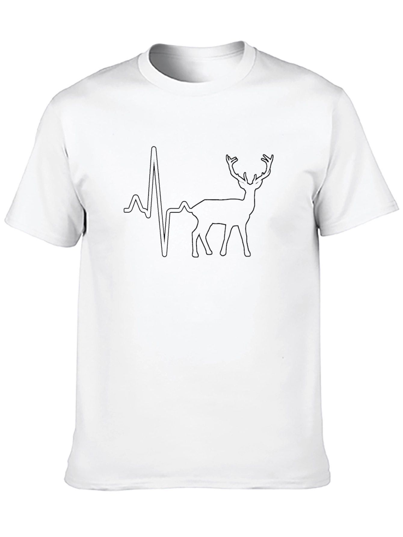 Deer Heartbeat Graphic Tee - Black T-Shirt