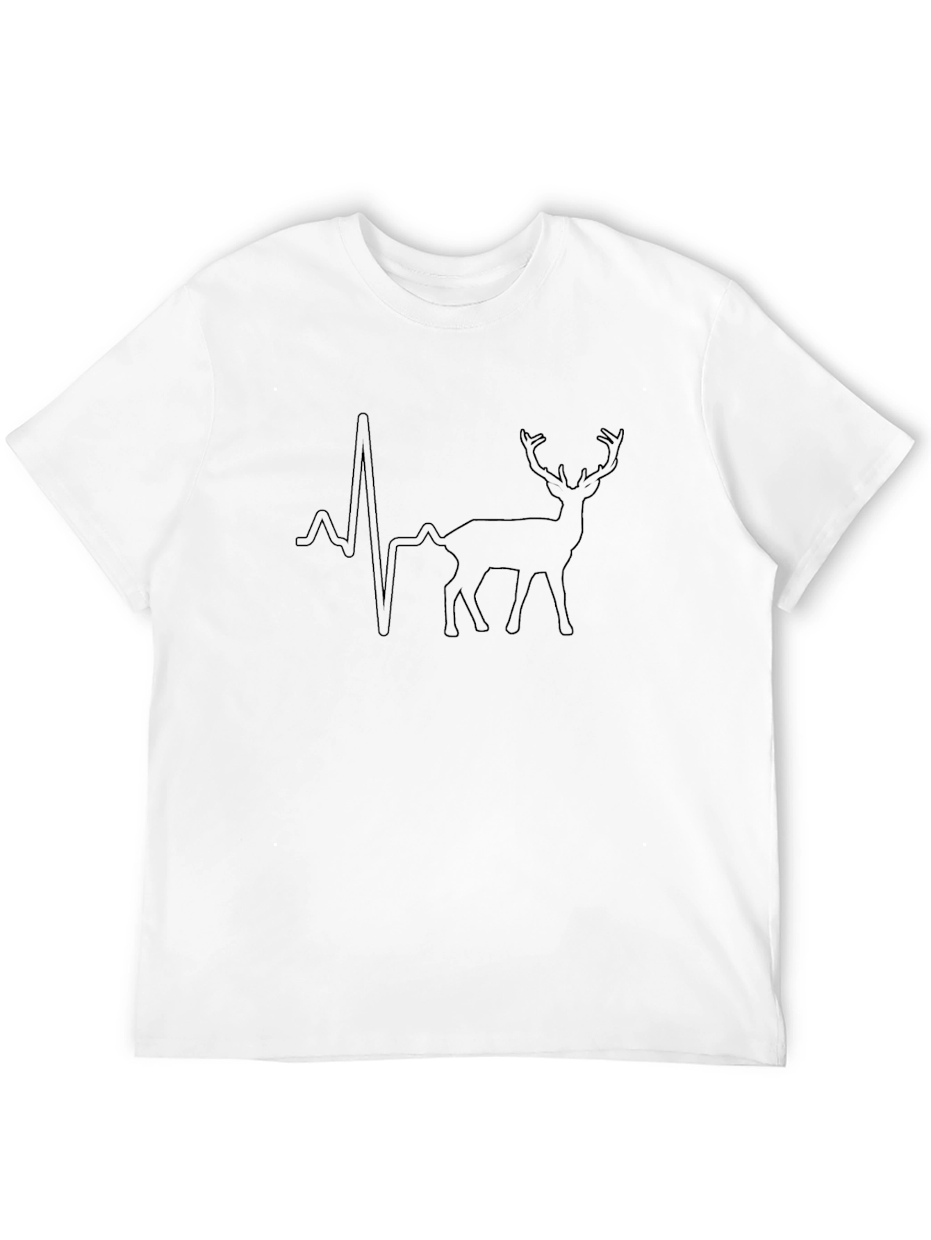 Deer Heartbeat Graphic Tee - Black T-Shirt