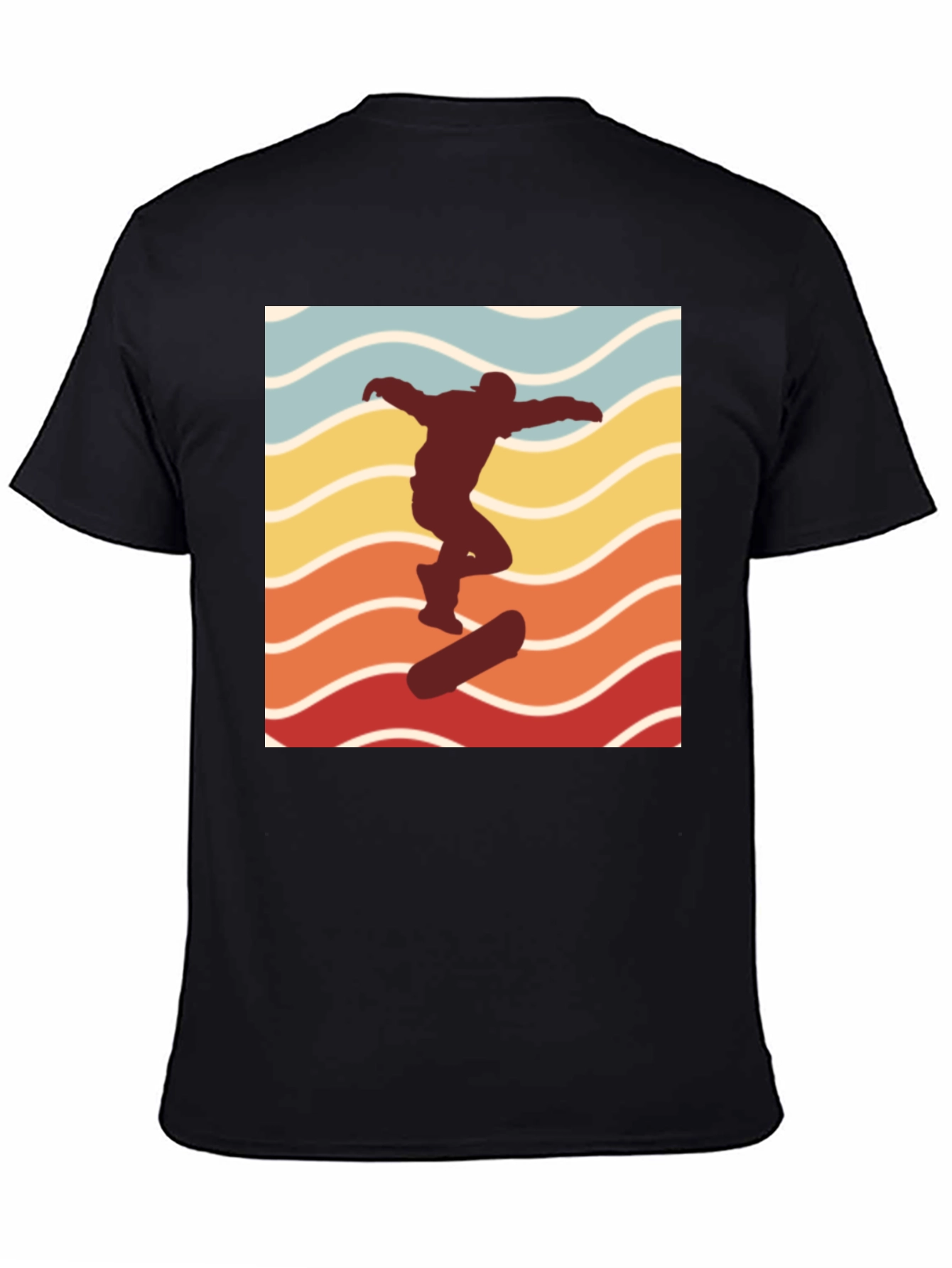 Retro Skateboarder Graphic T-Shirt - Black