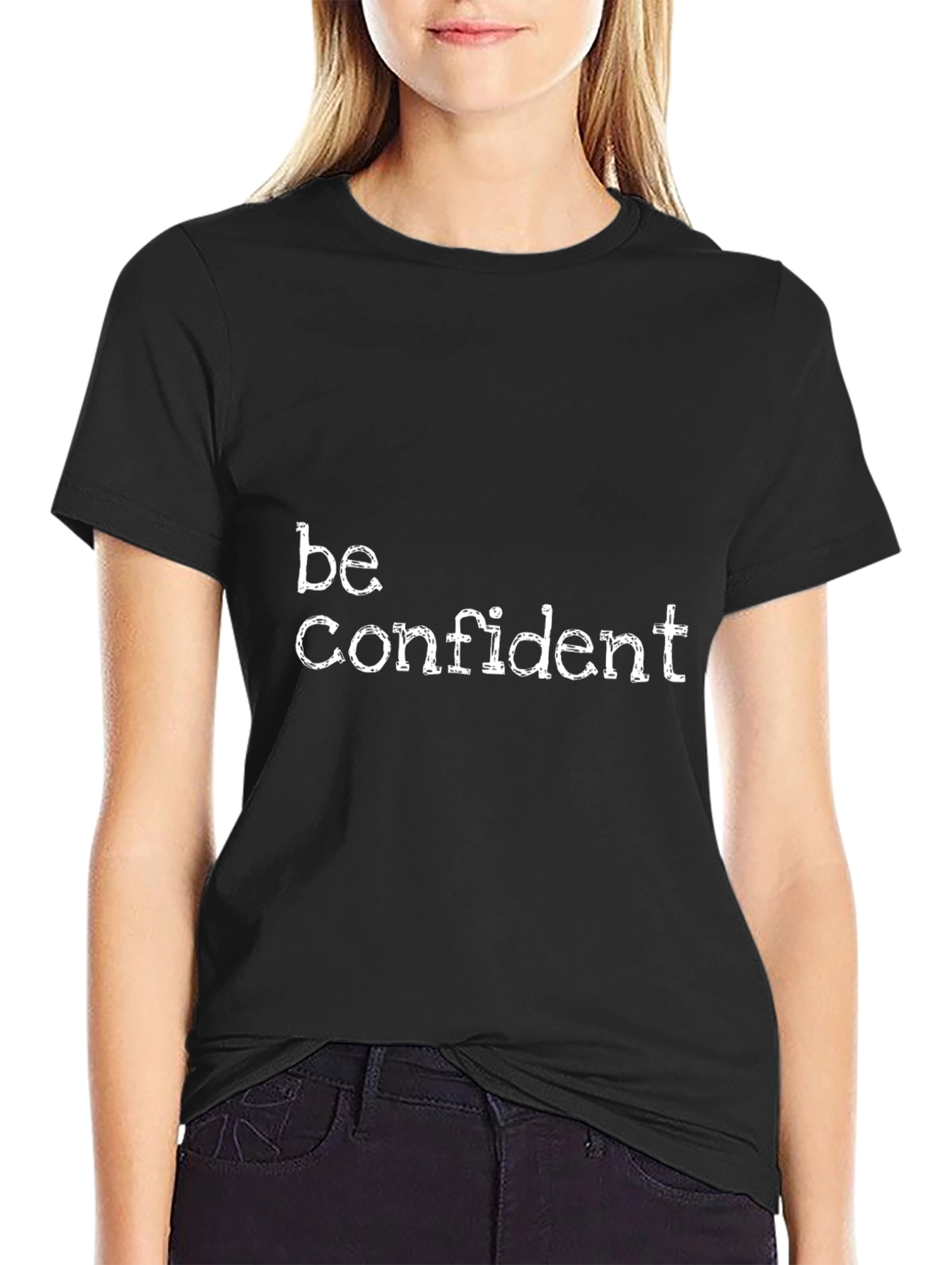 Be Confident Graphic Black T-Shirt