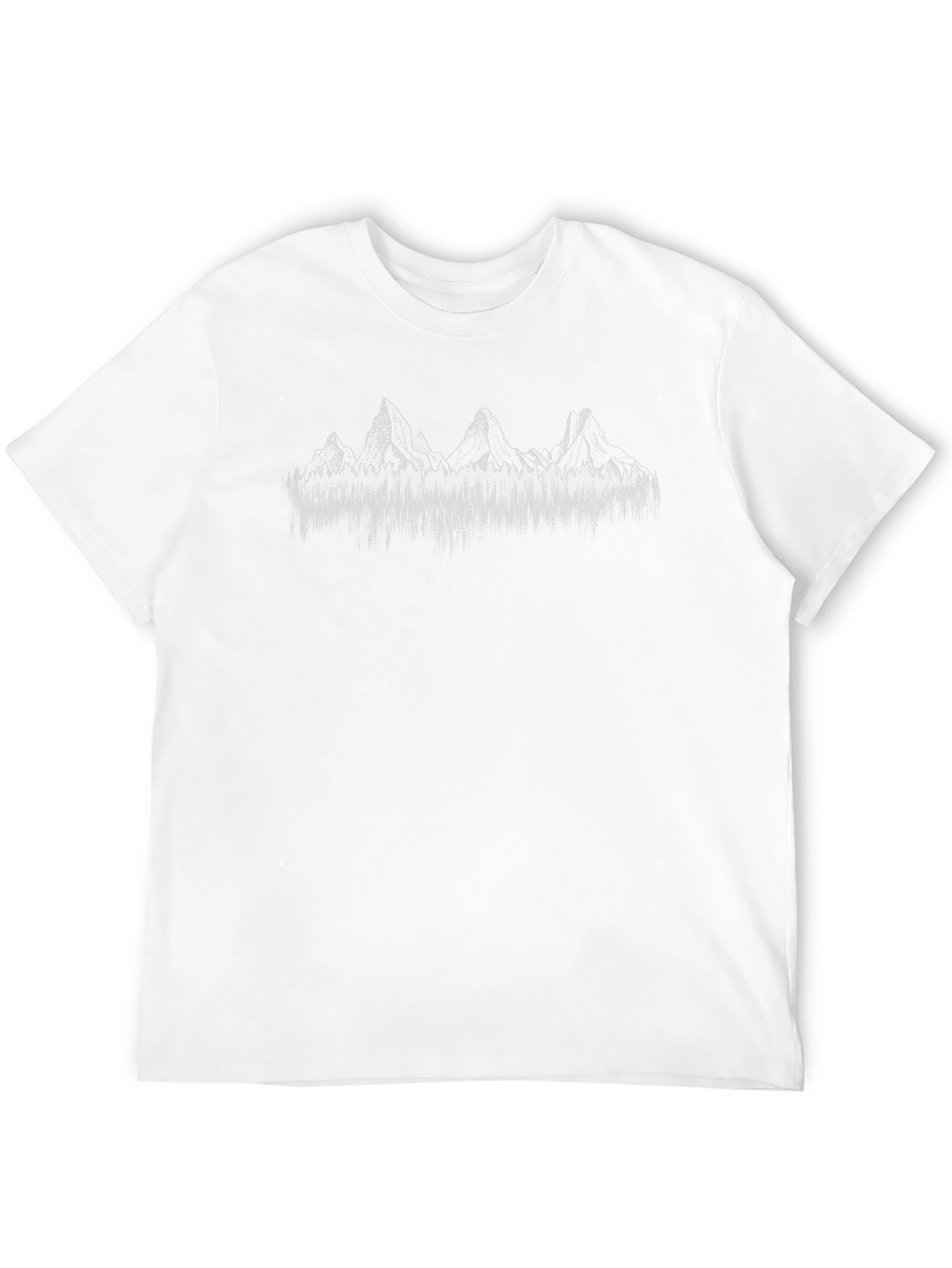 Mountain and Forest Graphic Print Tee - Black