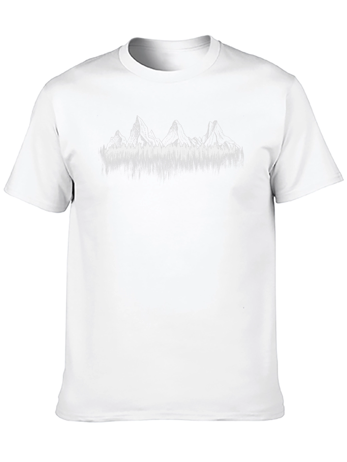 Mountain and Forest Graphic Print Tee - Black